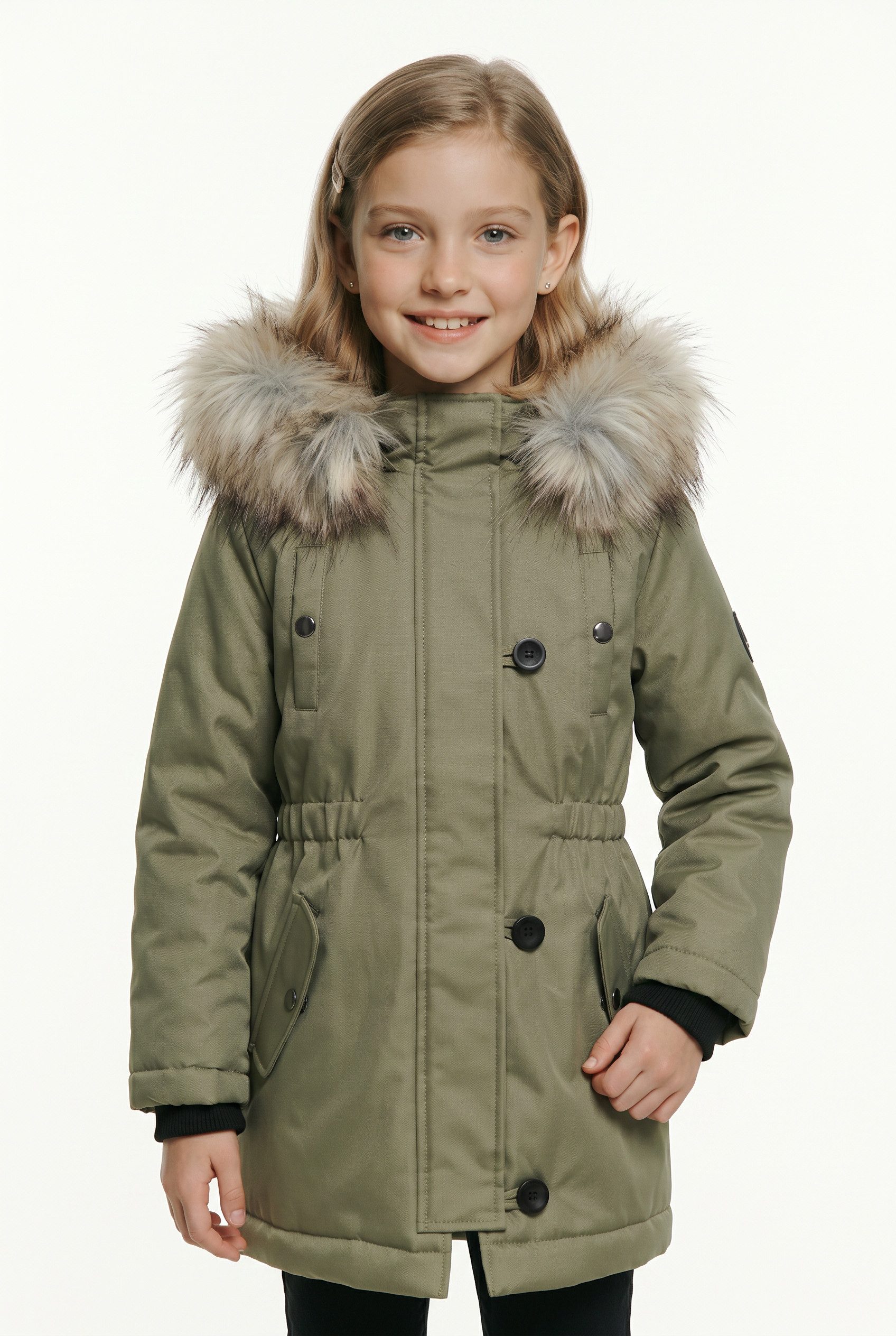 KIDS ONLY Winterjacke KOGIRIS FUR PARKA OTW mit elastischem Taillengummi