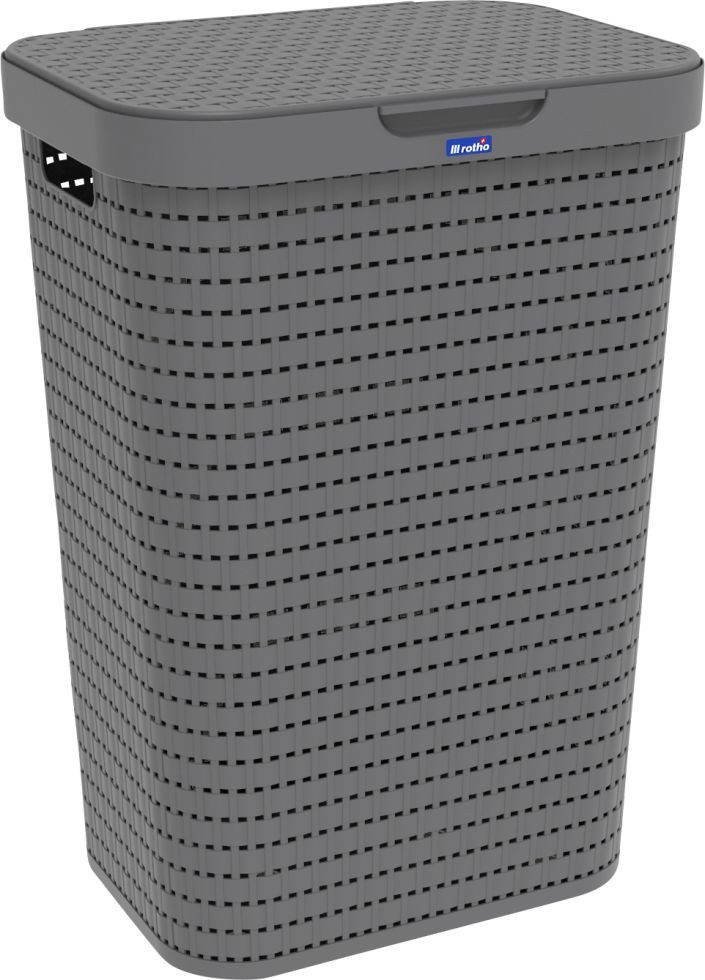 ROTHO Wäschekorb Rotho Wäschesammler Country, 55 L anthrazit – Bild 4 von 4