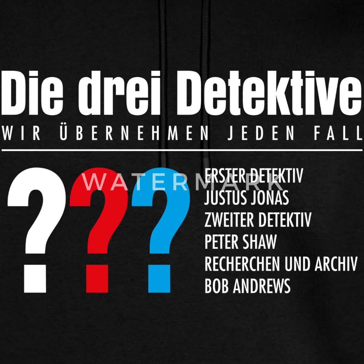 Spreadshirt Hoodie Die Drei Fragezeichen Detektive Visitenkarte Herren Premium Hoodie (1-tlg)