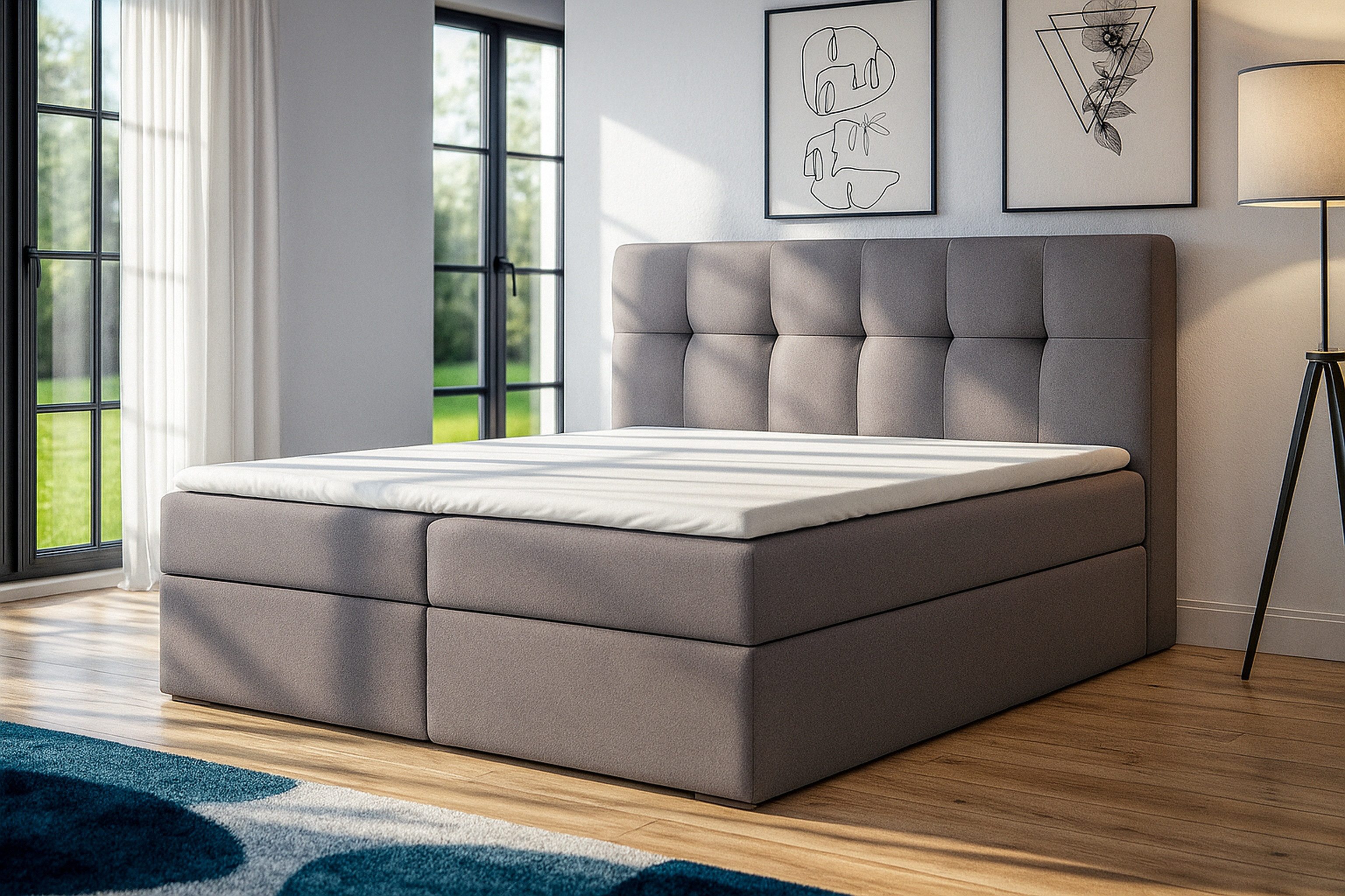 A&J MöbelLand GmbH Boxspringbett REF mit Bettkasten, Topper und gepolsterte günstig online kaufen