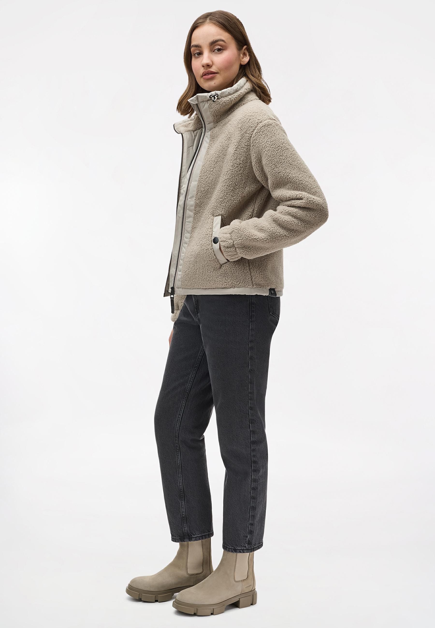 Ragwear Sweatjacke Nordicka Sportliche Kapuzenjacke mit Kunstleder-Elementen