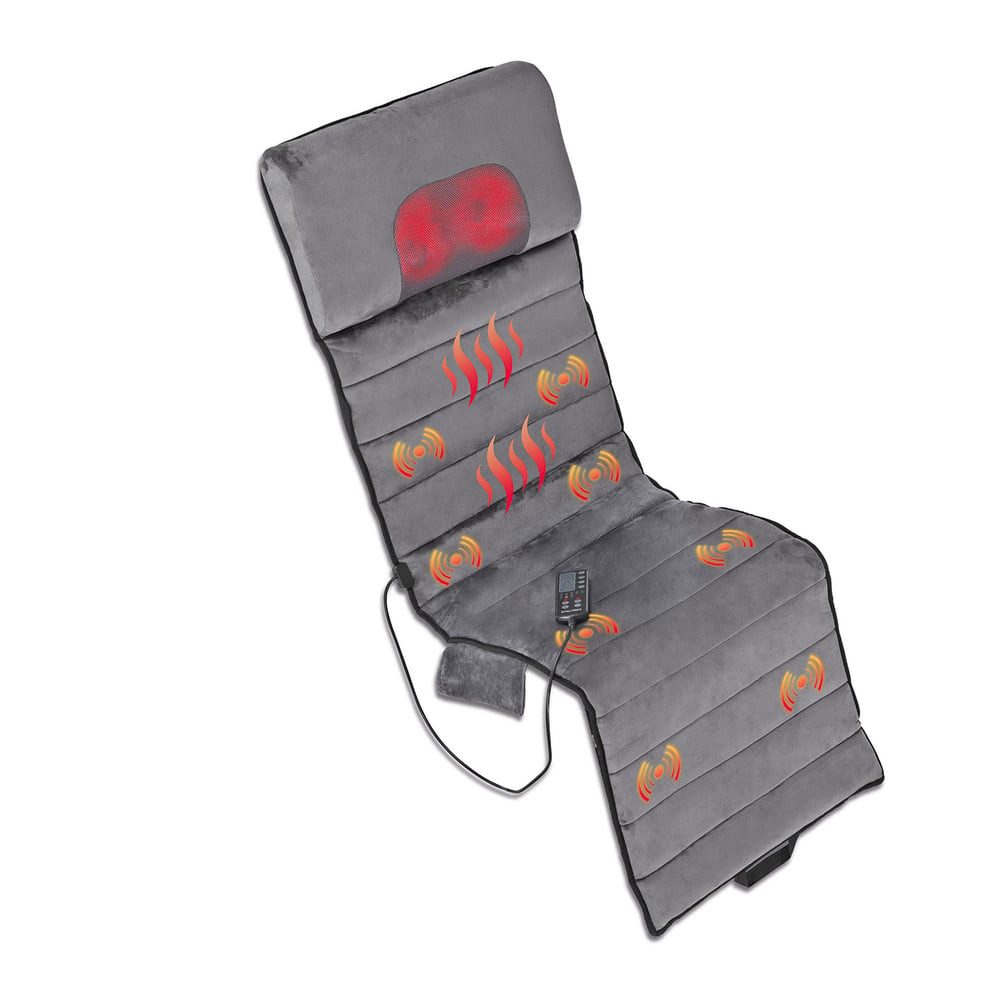 VITALmaxx Shiatsu-Massagesitzauflage 5 verschiedene Massageprogramme grau, Massagematte inkl. 5 Programmen