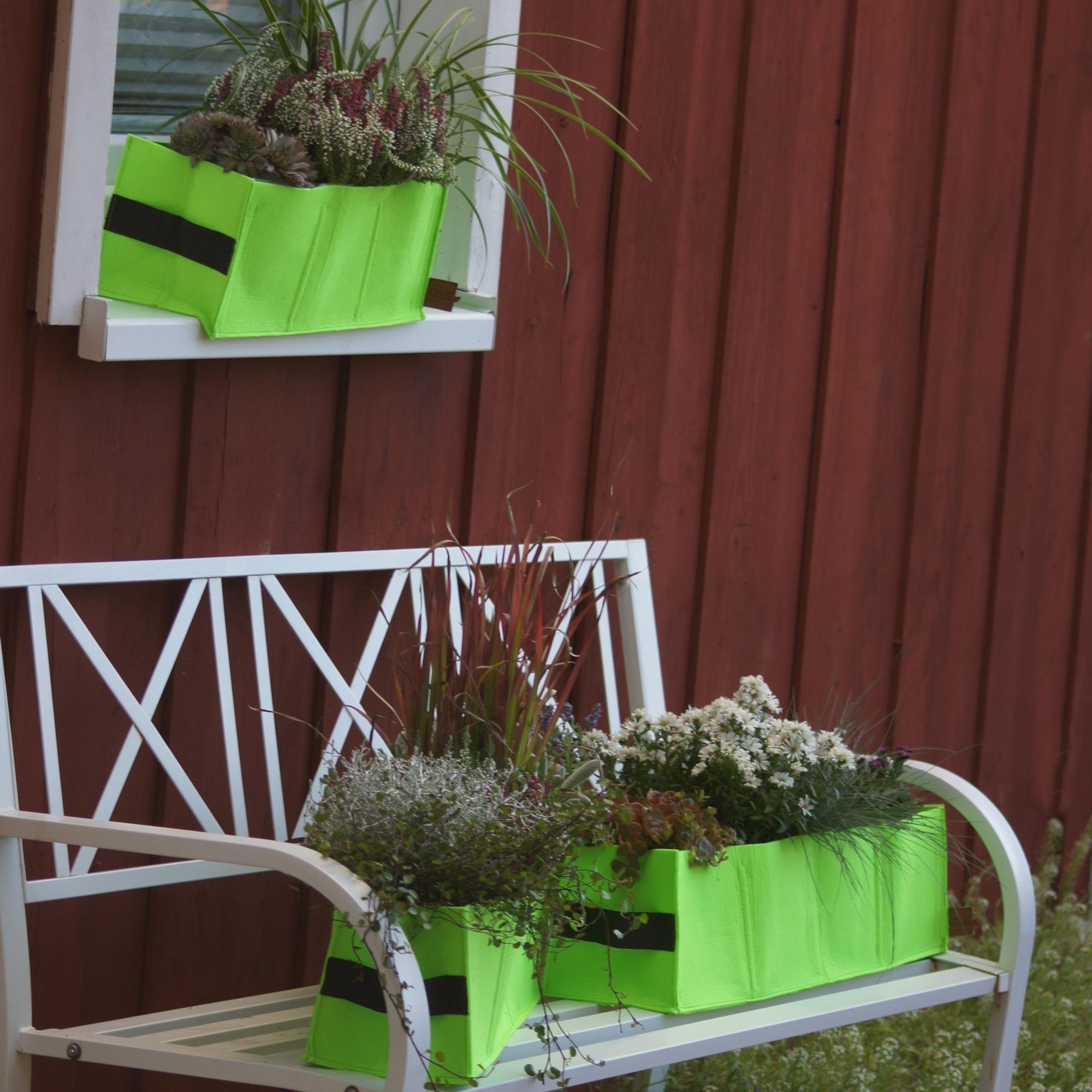 39,5 grün), St., Blumenkasten Blumenkasten Filz aus Nässestau gegen cm wetterbeständig lang Balkonkasten atmungsaktiv (1 UNUS Balkonkasten GARDEN