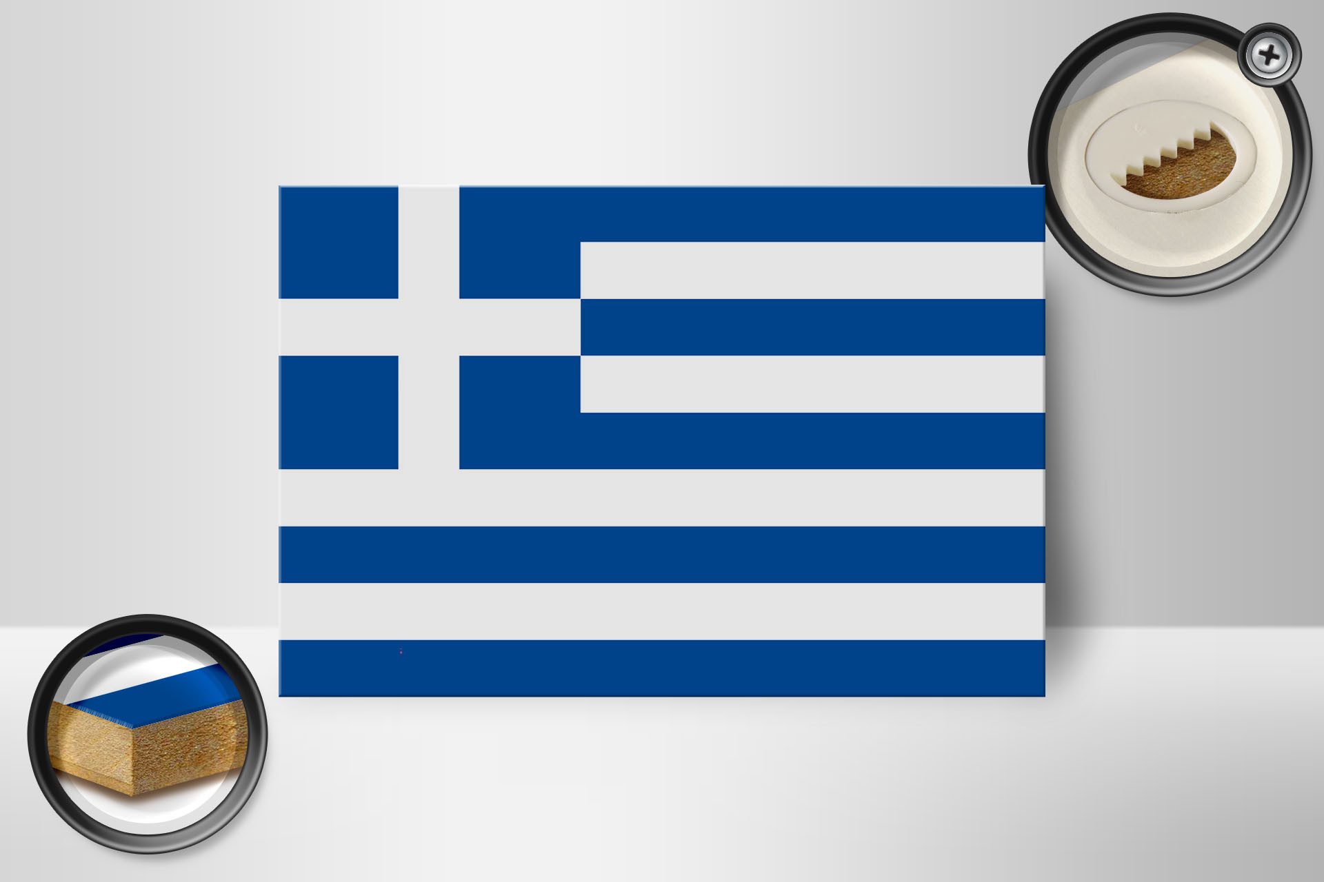 Femer GmbH Holzbild Flagge Griechenlands 18x12 cm Flag of Greece, Flaggen (1 St), Glatte Holzfaserplatte (MDF), vorn beschichtet