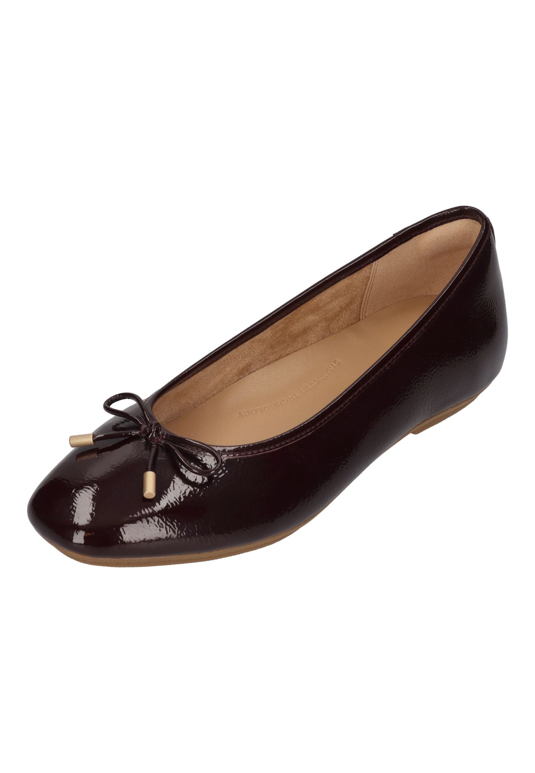 Fitflop DELICATO BOW TEXTURED PAT-LEATHER BALLET FLATS Ballerina Cherry