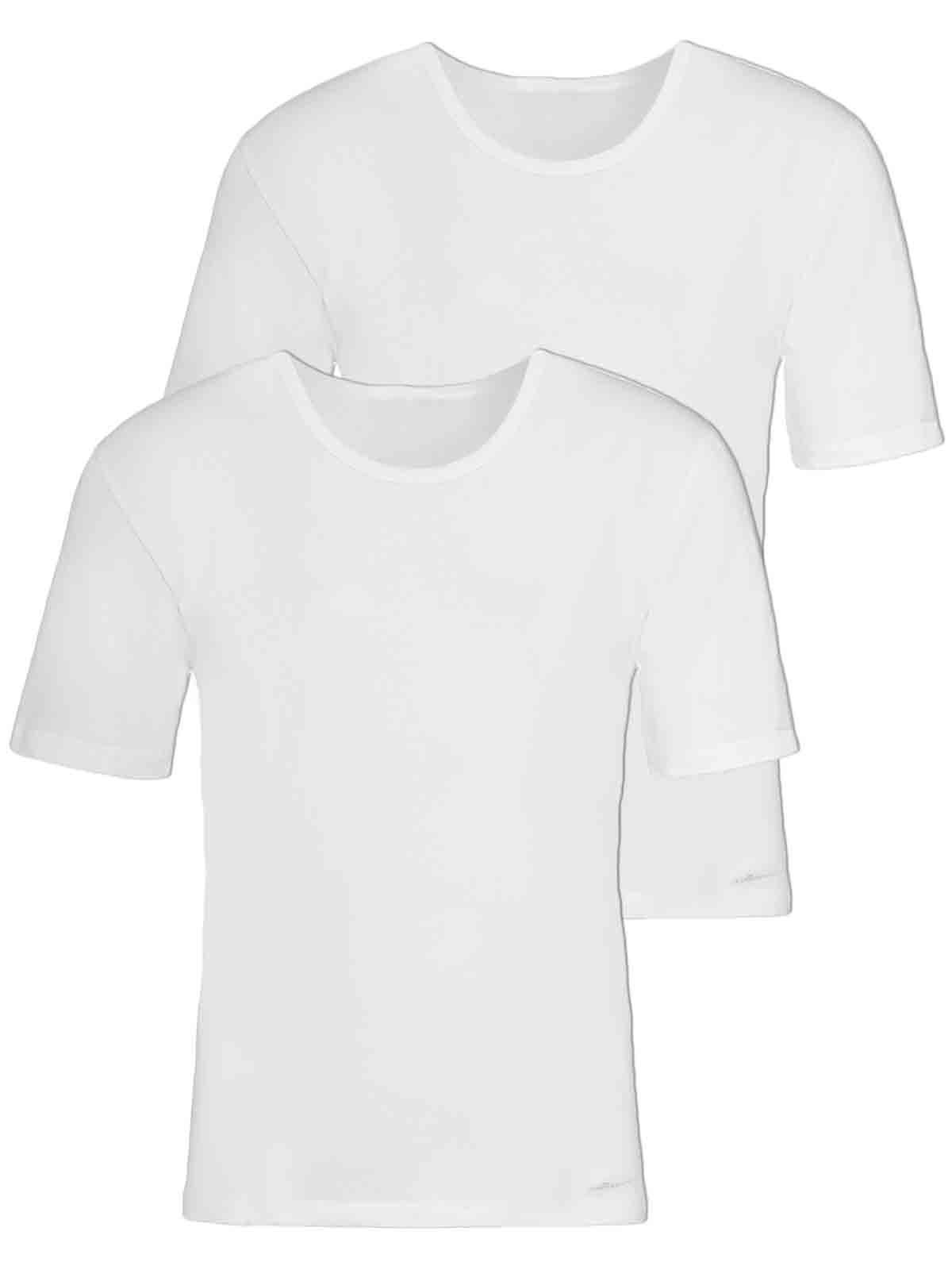 COMAZO Unterziehshirt 2er Shirt 2-St) (Stück, Vegan Pack Herren weiss kurzarm