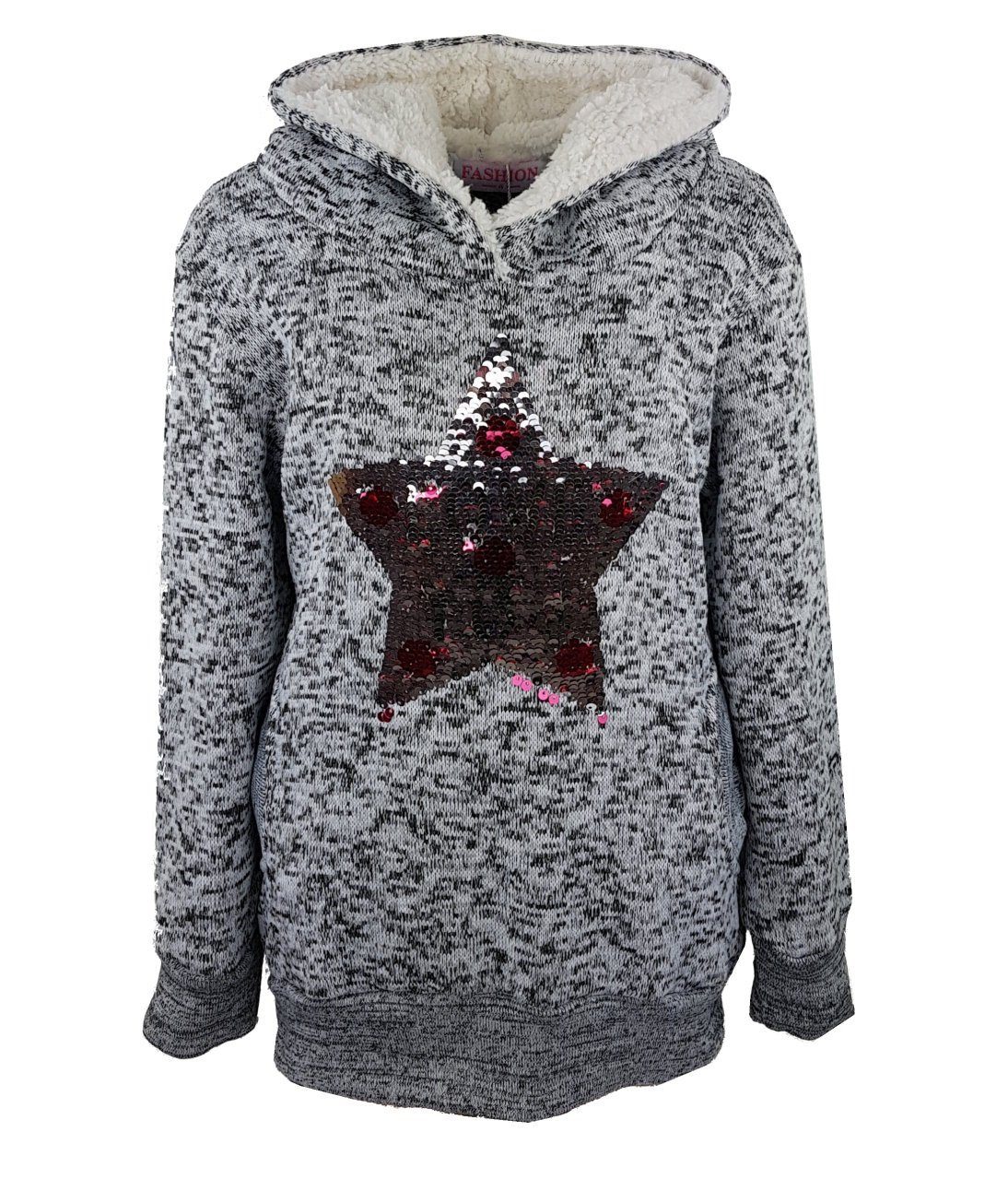 Girls Fashion Kapuzenpullover Mädchen Kapuzen Pullover, mit Pailletten, Sweatshirt, MS07