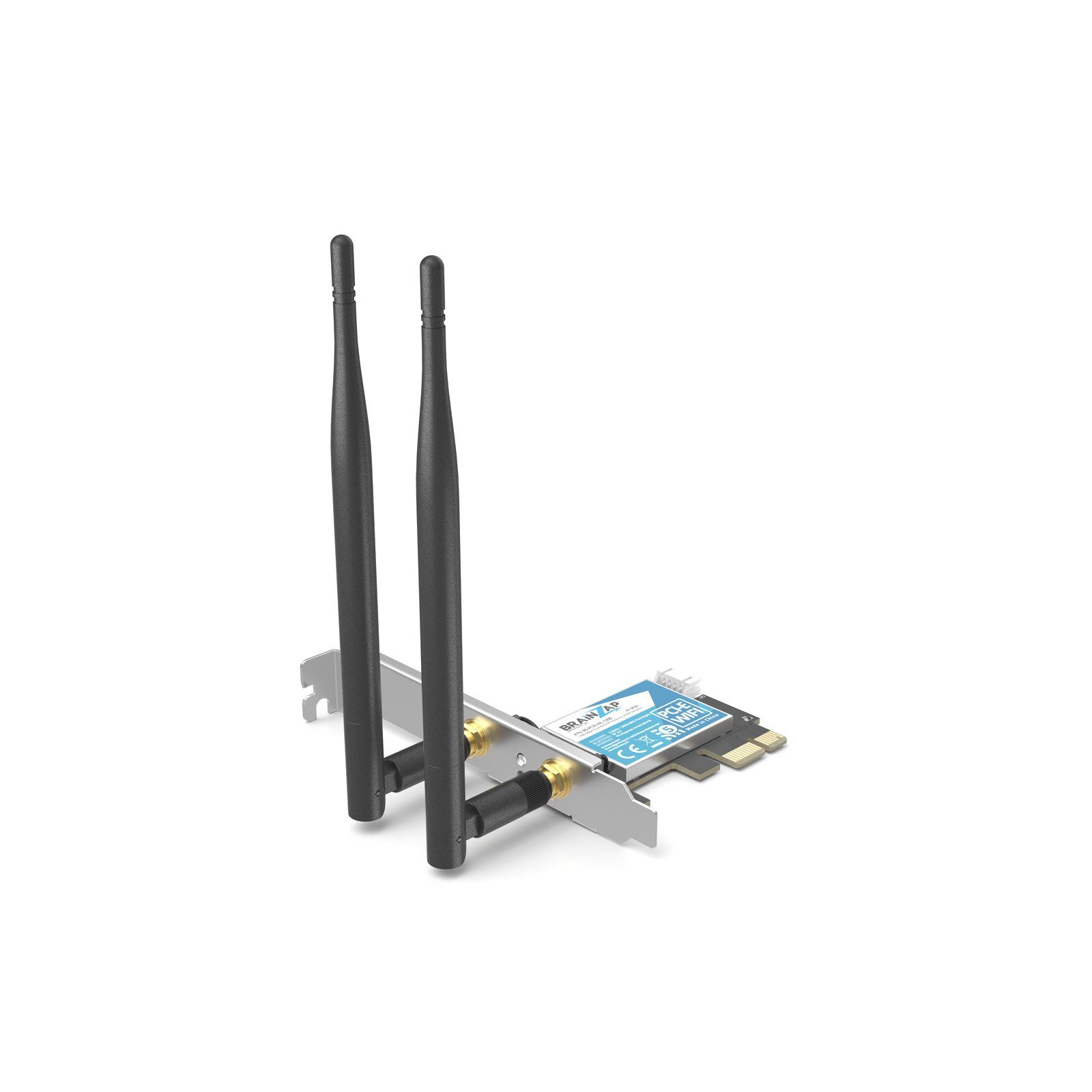 BRAINZAP WLAN-Adapter WiFi 5 (802.11ac) AC1200 PCIe WLAN-Karte Bluetooth 4.0, WiFi 5 (802.11ac), Bluetooth, PCIe