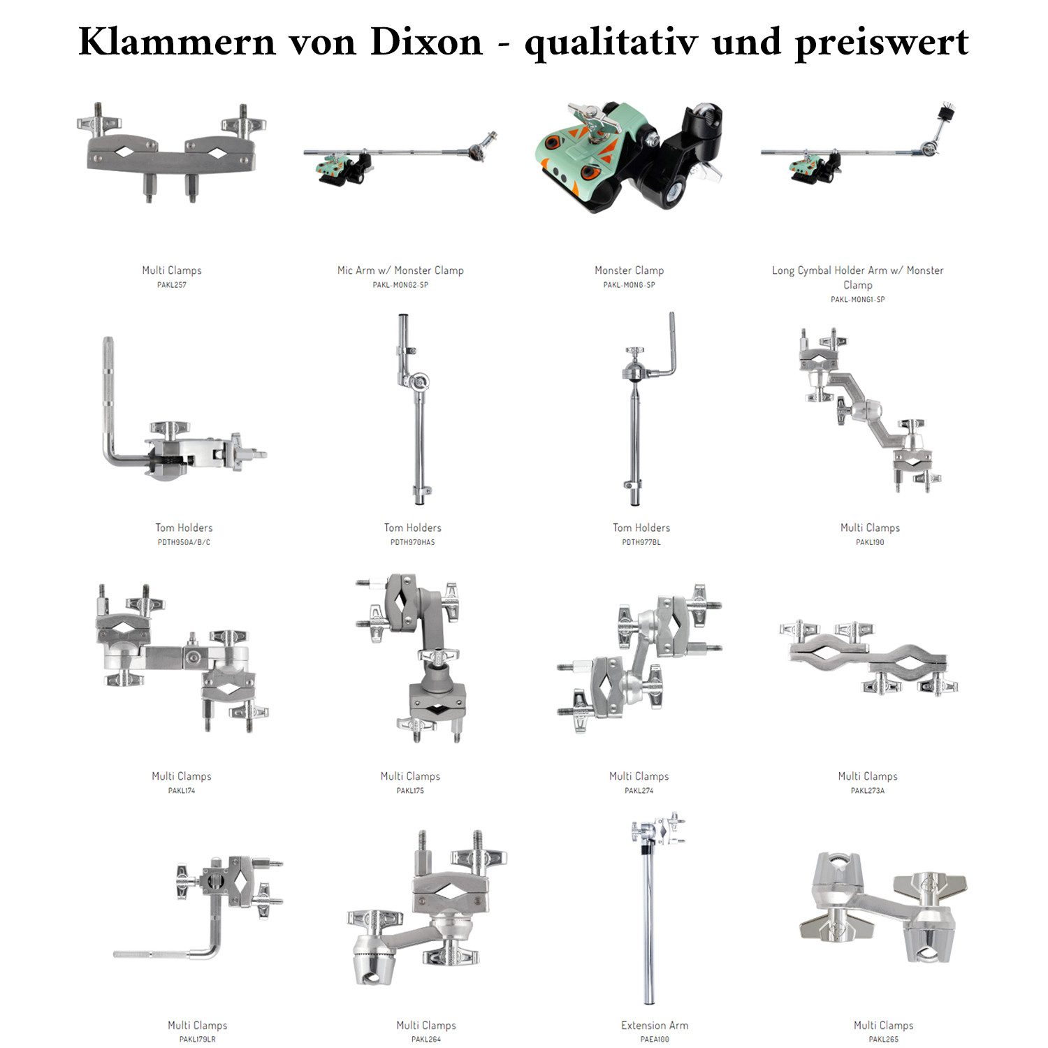 Dixon Schlagzeug Dixon Multiklammer PAKL274-SP Verstellbar,Multiklammer, Zur Verbindung zweier Rohre