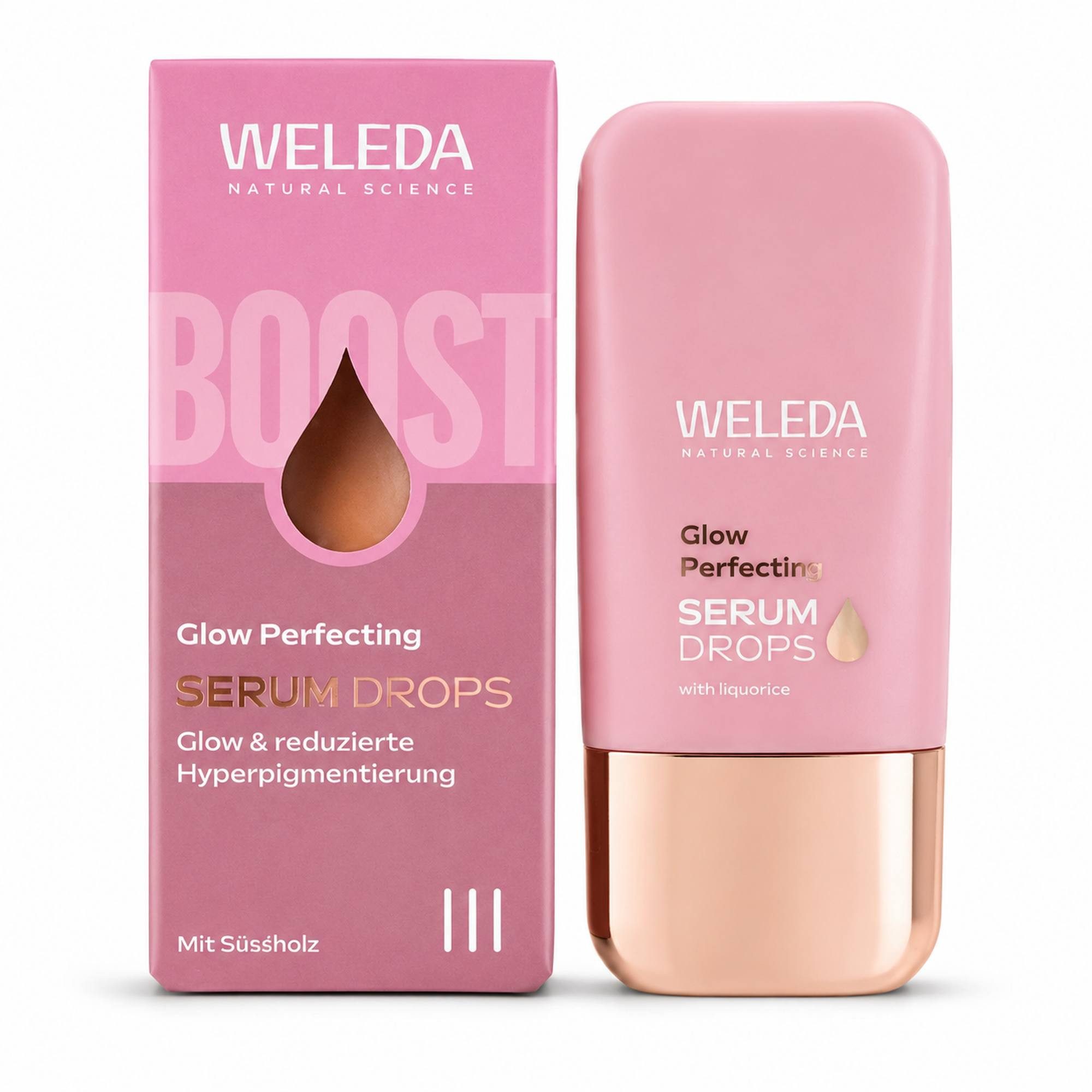 WELEDA Gesichtsserum GLOW PERFECTING SERUM DROPS, für mehr Glow und ein ebenmäßiges, natürlich perfektioniertes Hautbild
