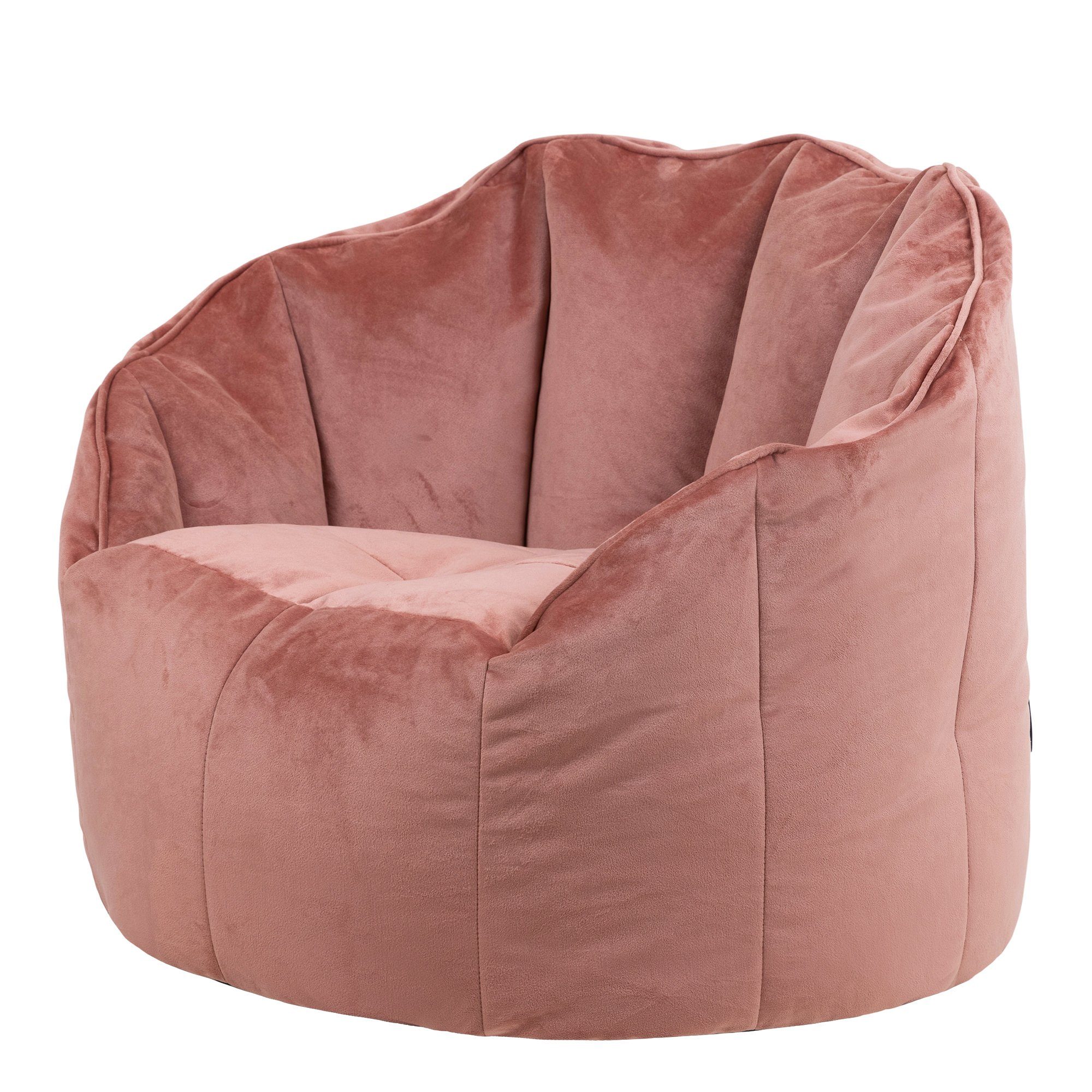 icon Sitzsack Sitzsack aus „Sirena“ Plüschsamt rosa Sessel