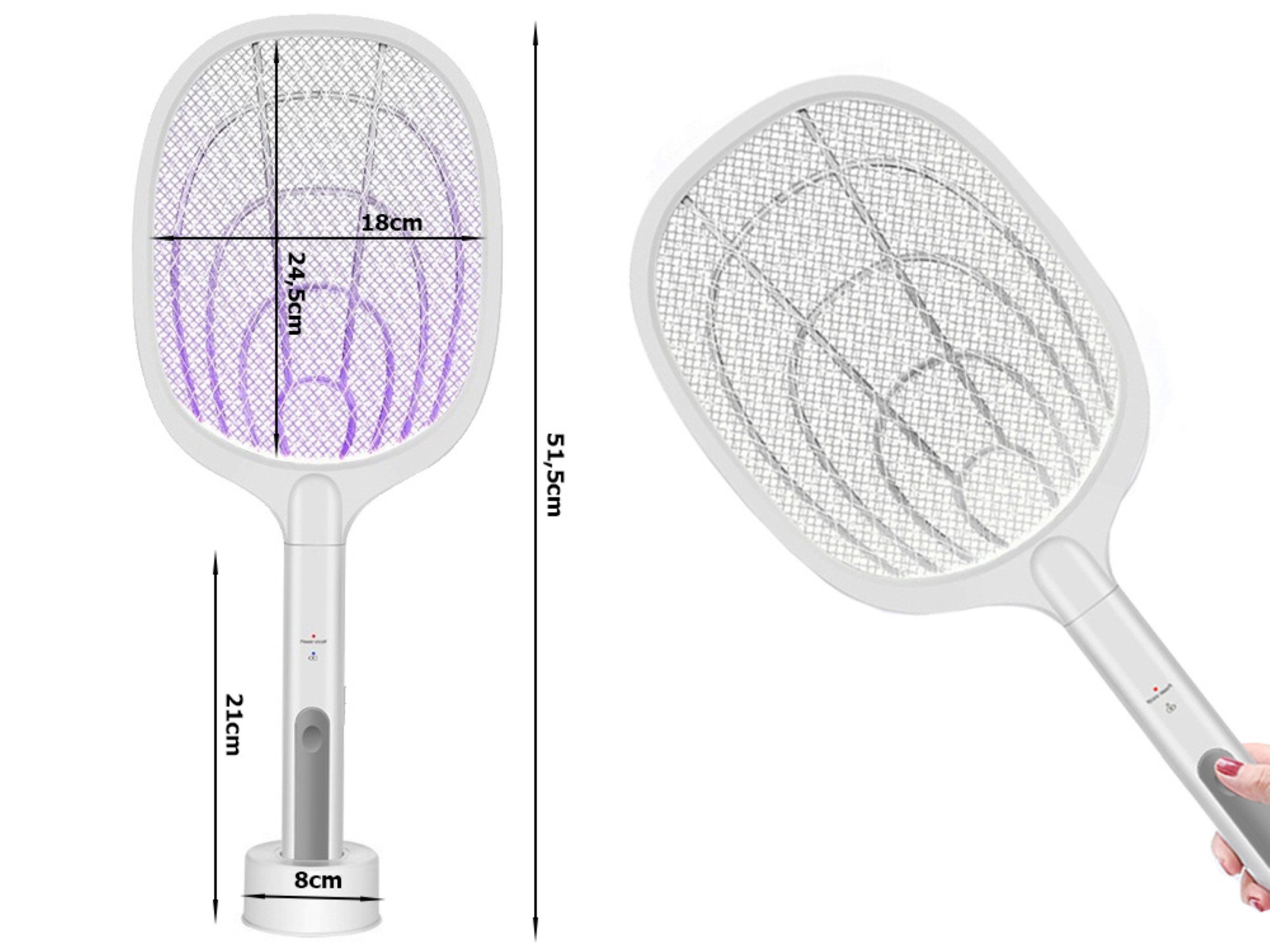 Verkgroup Fliegenklatsche Elektrische Fliegenklatsche UV Insektenlampe Mückenfalle Akku USB, UV-Licht, 3000V Hochspannung, USB-Akku, Ständer – Bild 2 von 5