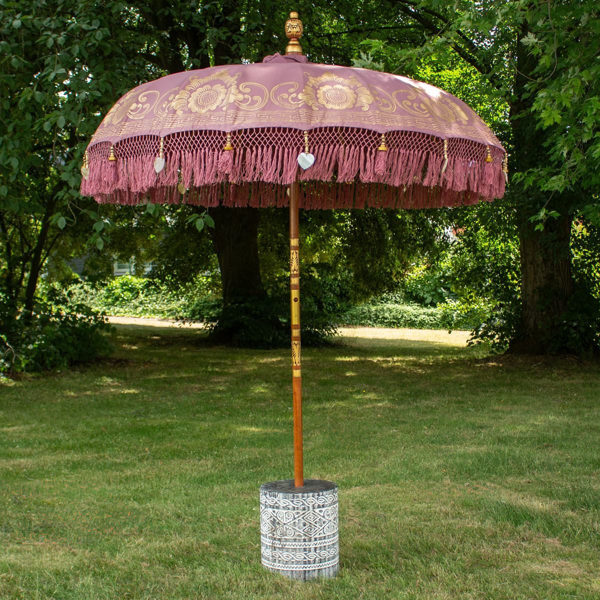 Oriental Galerie Sonnenschirm Bali Garten Sonnenschirm Mauve Model Stella 185 cm
