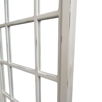 LebensWohnArt Wandspiegel Shabby Chic Rundbogen-Fenster-Spiegel 160cm weiss Landhaus