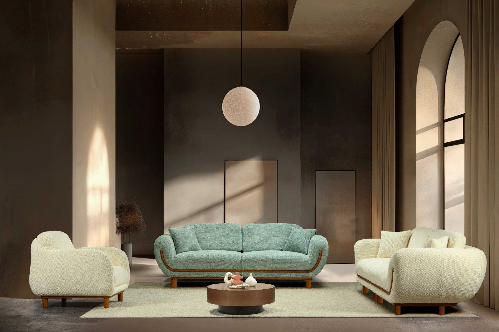 Polsterei Marya Polstergarnitur Inci: 2+2-Sitzer Sofa + 1 Sessel, (Bringen Sie mit dem stilvollen Set INCI, bestehend aus einem großzügigen 2+2-Sitzer Sofa und komfortablen Sesseln, Eleganz und Gemütlichkeit in Ihr Wohnzimmer., 3-tlg., Hochwertige Materialien, sorgfältige Verarbeitung und modernes Design), Höchster Sitzkomfort & langlebige Qualität