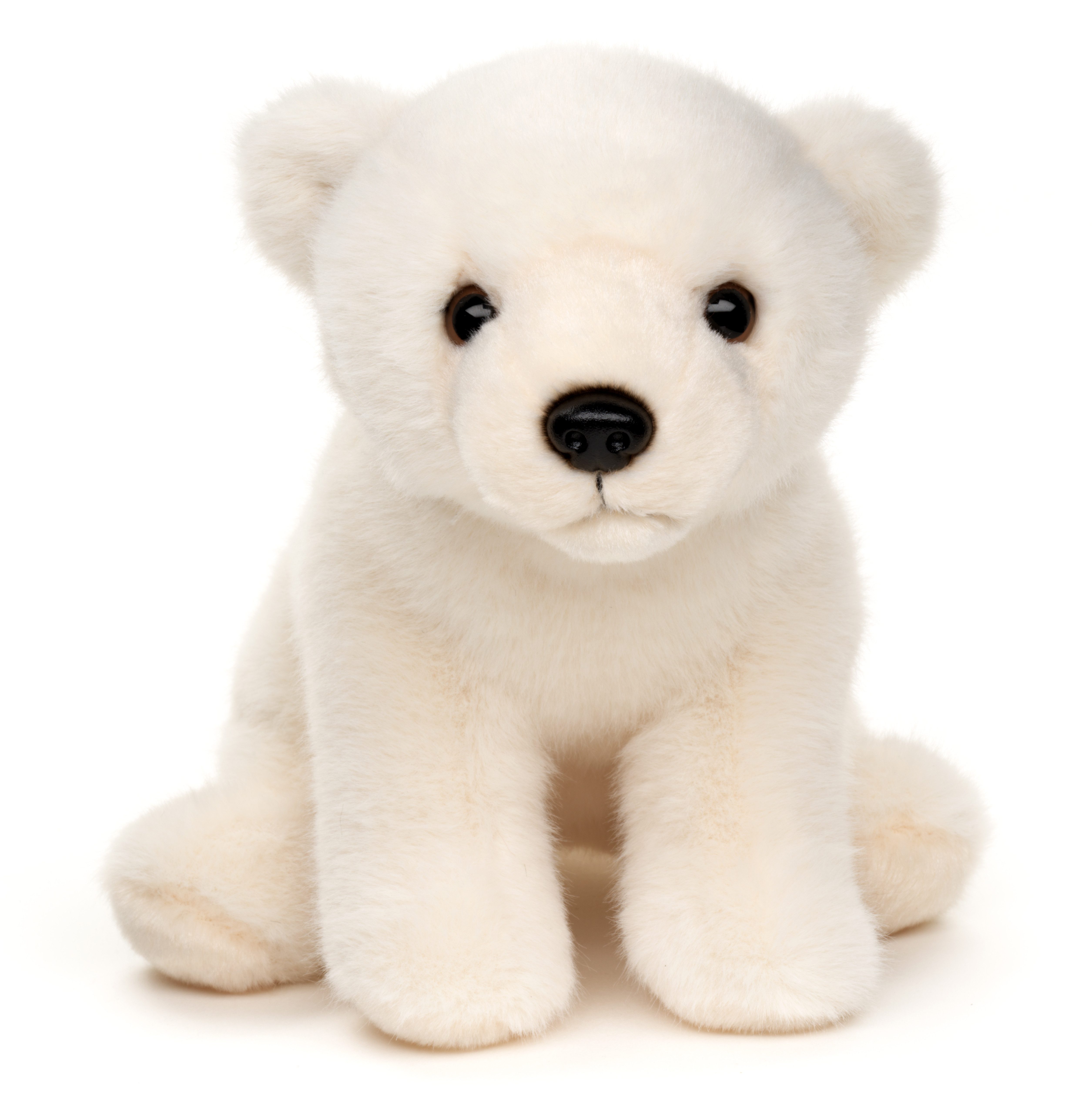 Uni-Toys Kuscheltier Eisbär Junges, sitzend - 19 cm (Höhe) - Plüschtier, zu 100 % recyceltes Füllmaterial