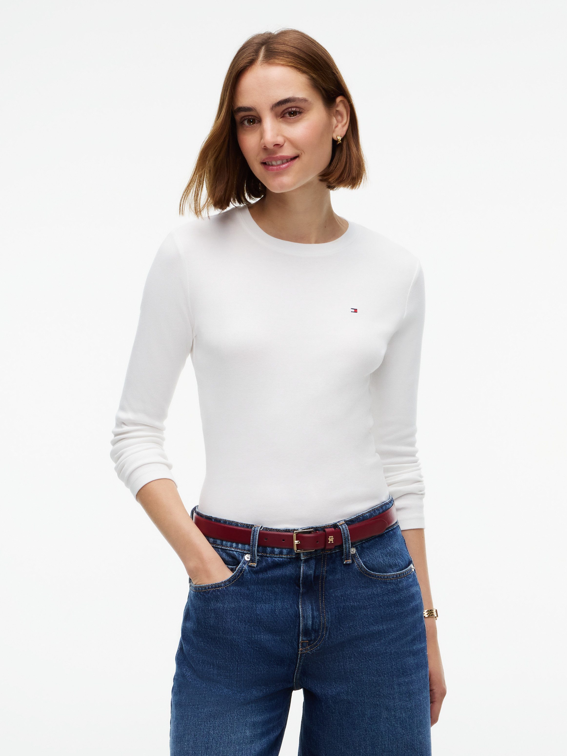 Tommy Hilfiger Langarmshirt CODY SLIM C-NK L/S T-SHIRT Baumwolle, slim fit