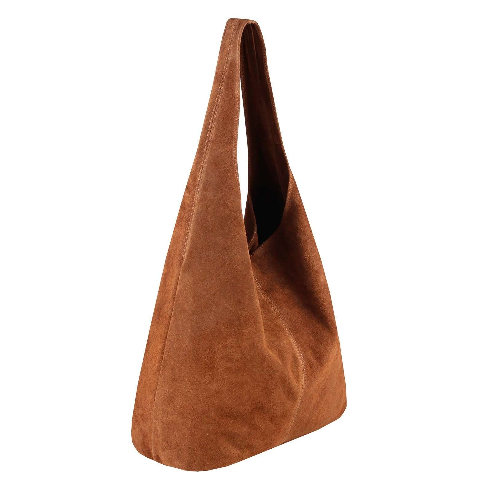 ITALYSHOP24 Shopper Made in Italy XL Damen echtes Leder Tasche Schultertasche Hobo Bag, Umhängetasche Workbag Businesstasche Ledertasche Beuteltasche Freizeit