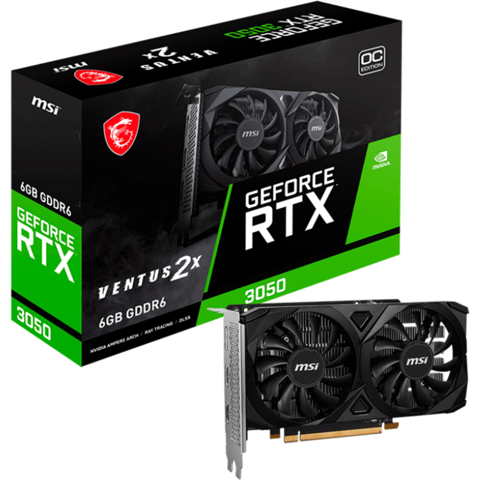 MSI GeForce RTX 3050 VENTUS 2X E 6G OC Grafikkarte