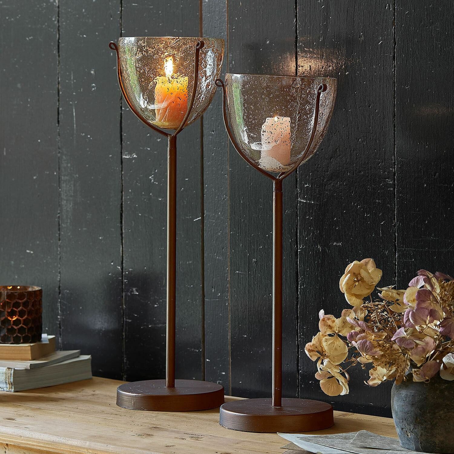 Mirabeau Kerzenständer Kerzenständer 2er Set Piacello antikbraun