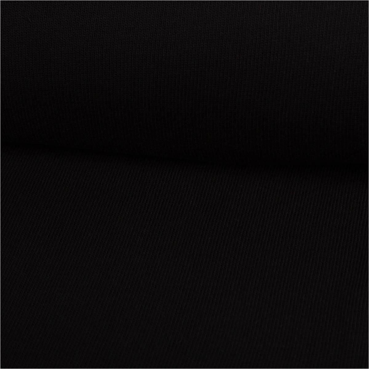 SCHÖNER LEBEN. Stoff Strickstoff Meterware aus 100% Baumwolle in Schwarz 135cm, atmungsaktiv,pflegeleicht