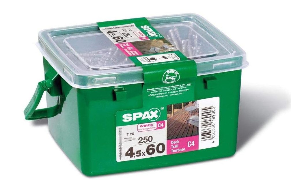 SPAX Terrassenschraube SPAX Terrassenschrauben 4,5x60 Set - 250 Stk., (250 St)