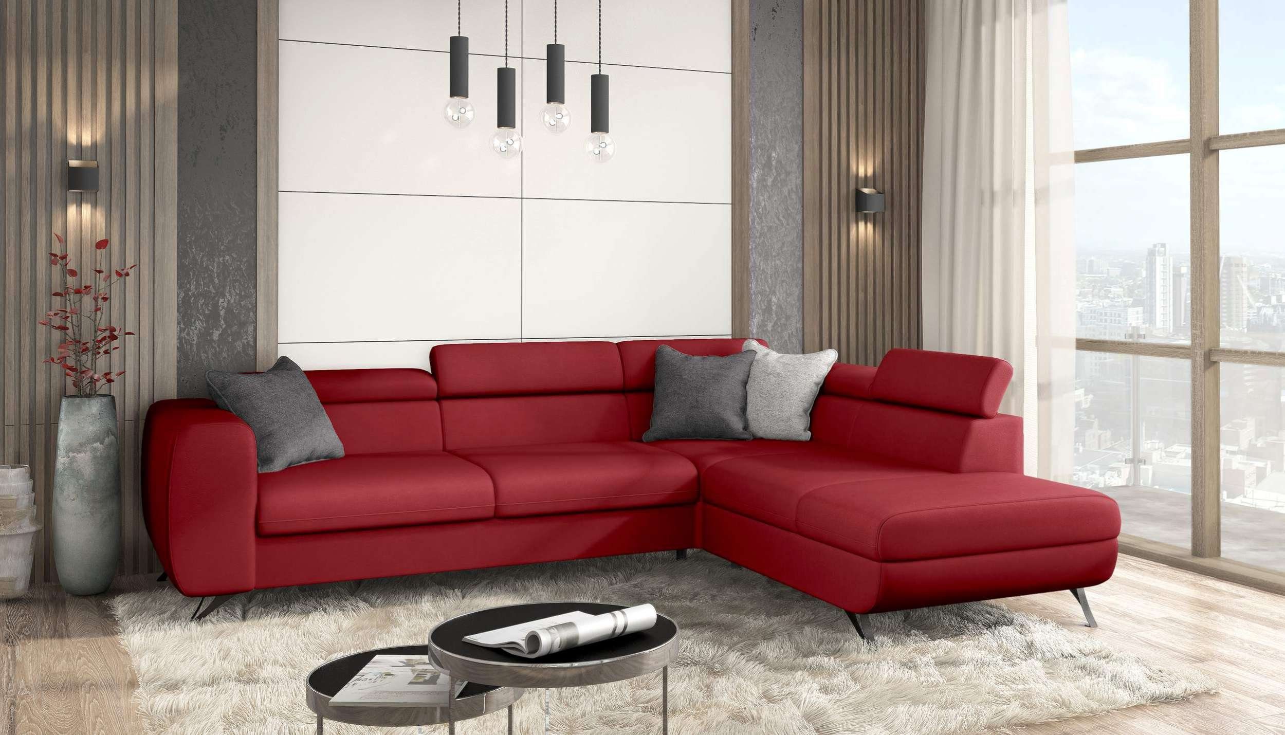 Stylefy Ecksofa Corina, L-Form, Eckcouch, mane links oder rechts bestellbar, frei im Raum stellbar, mit Bettfunktion und Bettkasten, Modern Design, Relaxfunktion