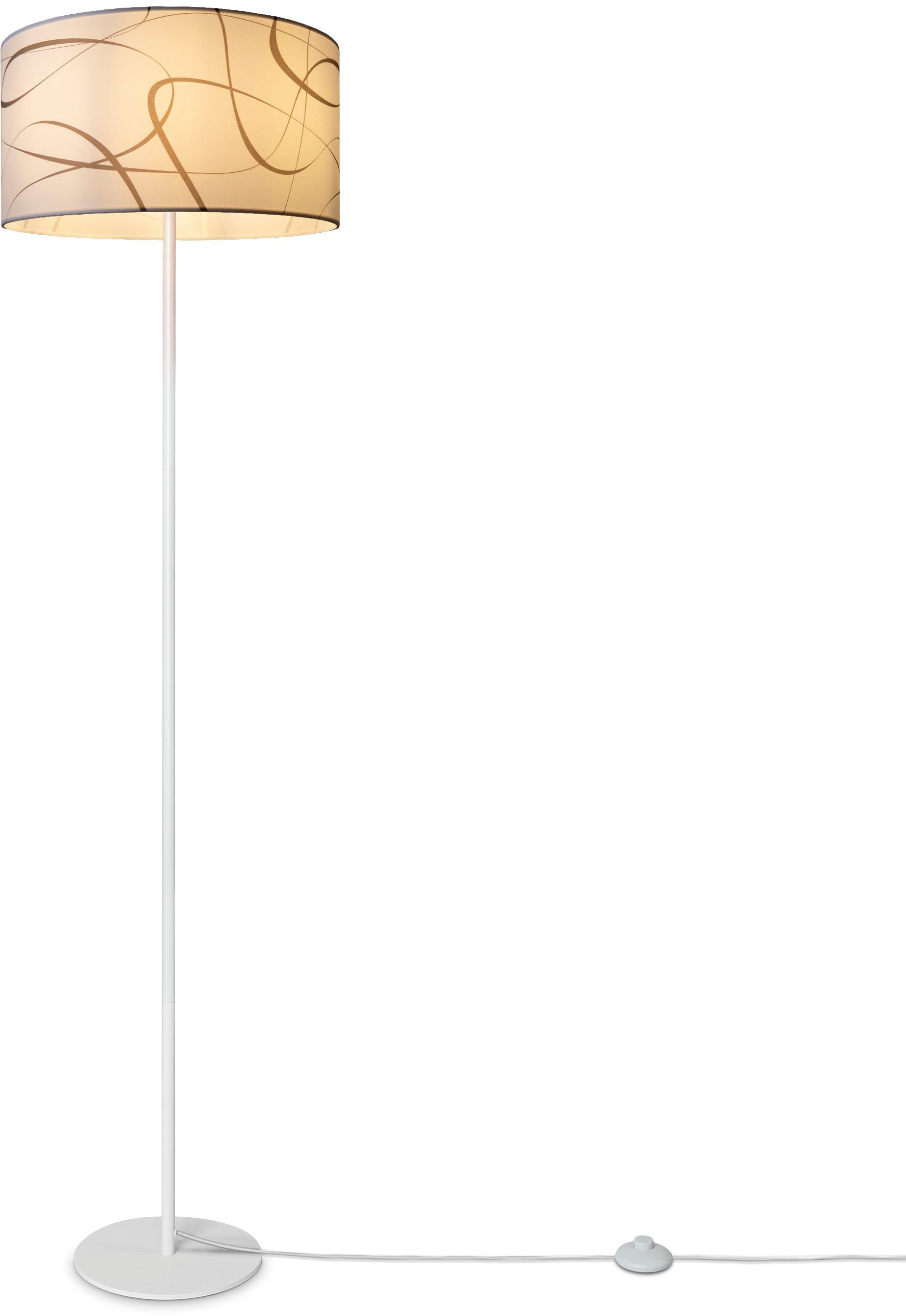 Paco Home Stehlampe Luca Tribal, ohne Leuchtmittel, Stehlampe Dreibein Mit Lampenschirm Stoff Modern Abstrakt Uni E27 | Standleuchten