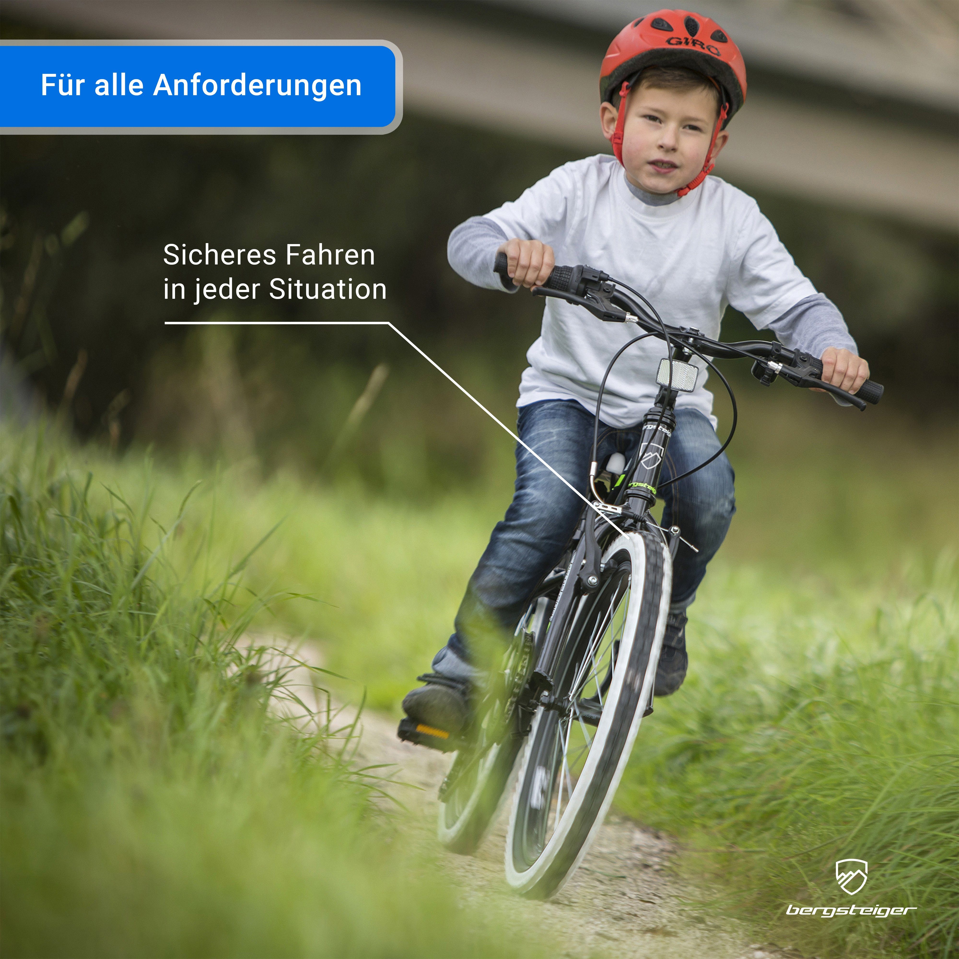 bergsteiger Kinderfahrrad Kansas 20, 24 Zoll, 6, 7, 8, 9, 10, 11 Jahre, Mädchen, Jungen, 6 Gang Shimano Tourney RD-TY300 Schaltwerk, Kettenschaltung, V-Brakes
