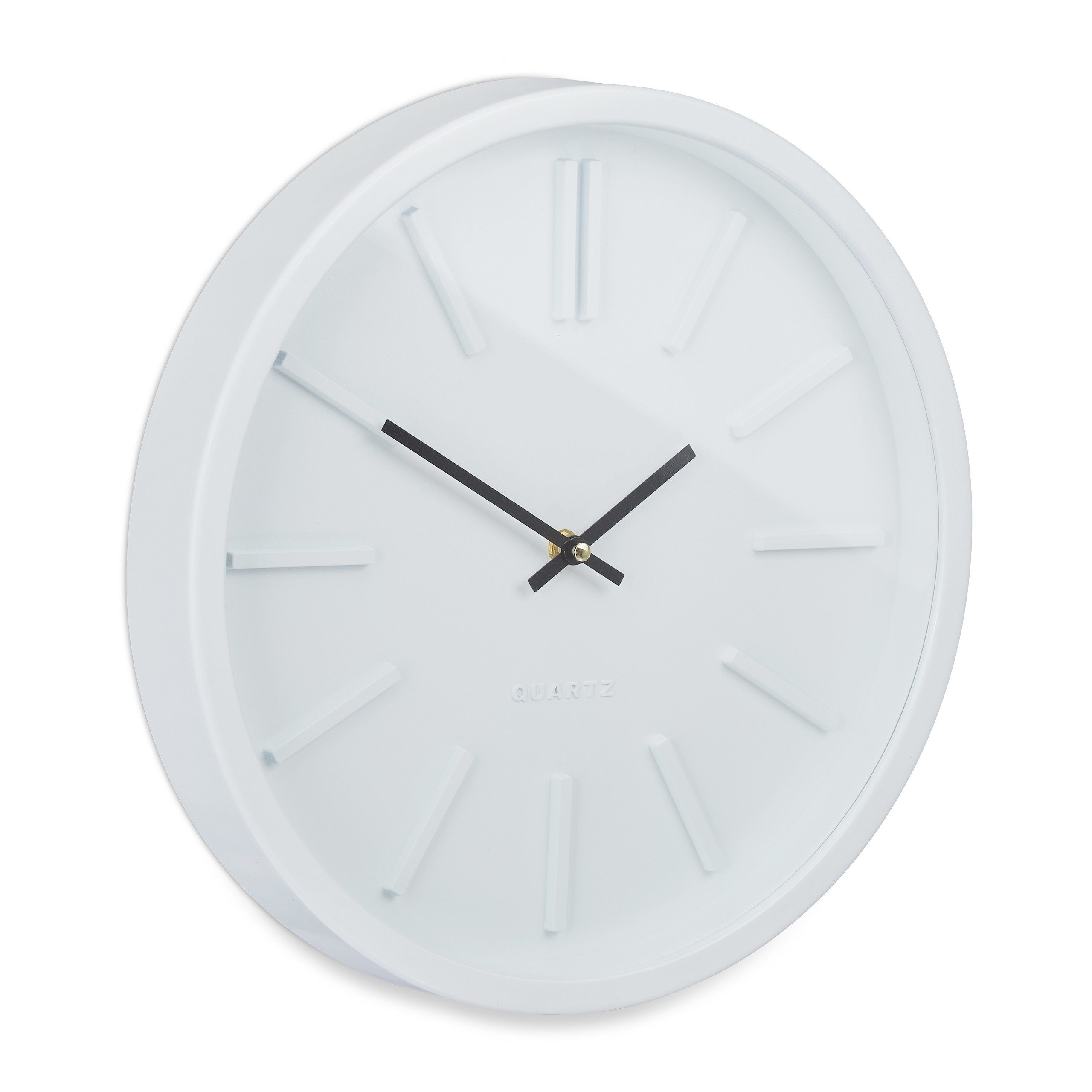 Relaxdays Wanduhr Ohne Zahlen – 30,5 Cm, Grau, Analog Mit Sekundenzeiger, Batteriebetrieben