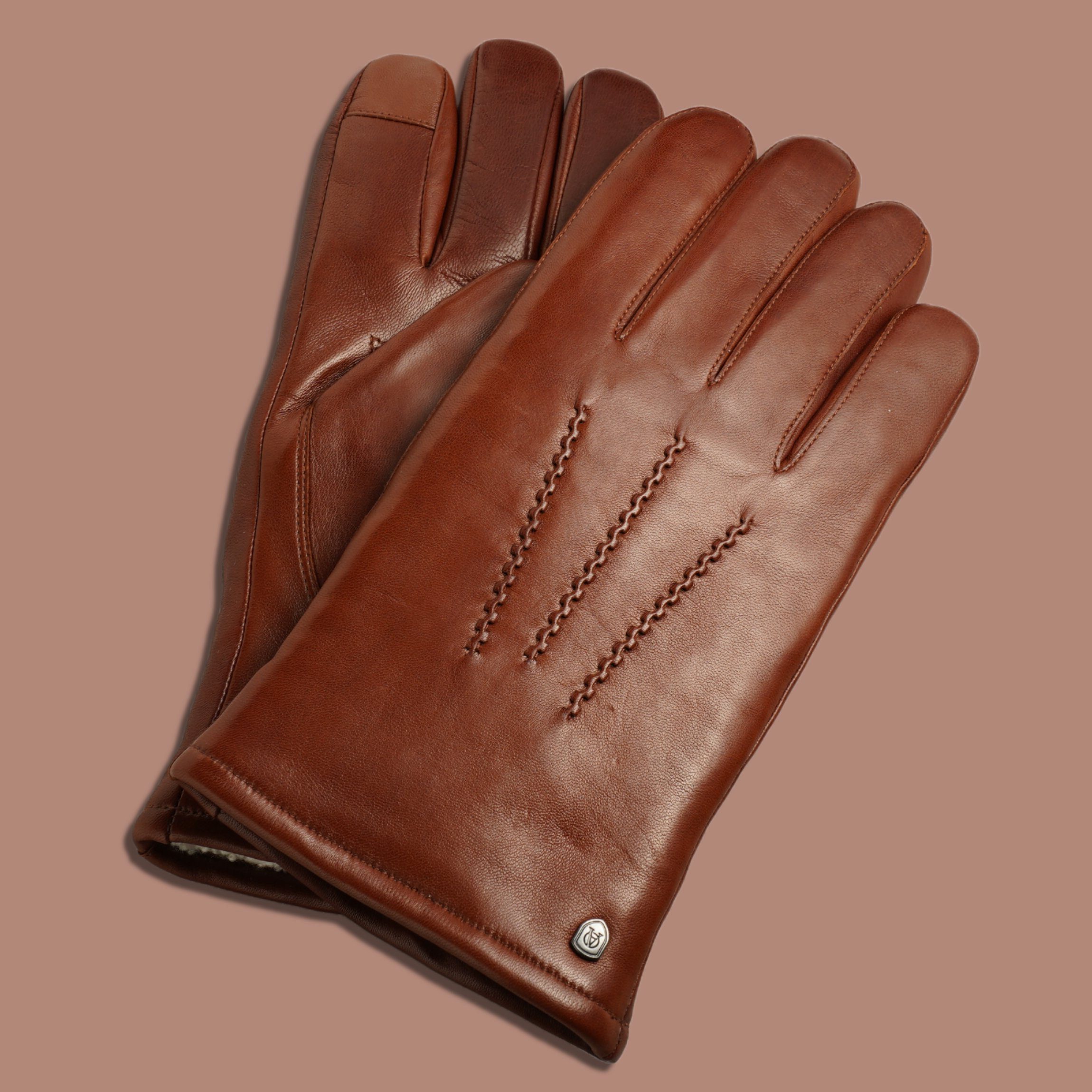 AKAROA Lederhandschuhe DAN mit Lammfellfutter