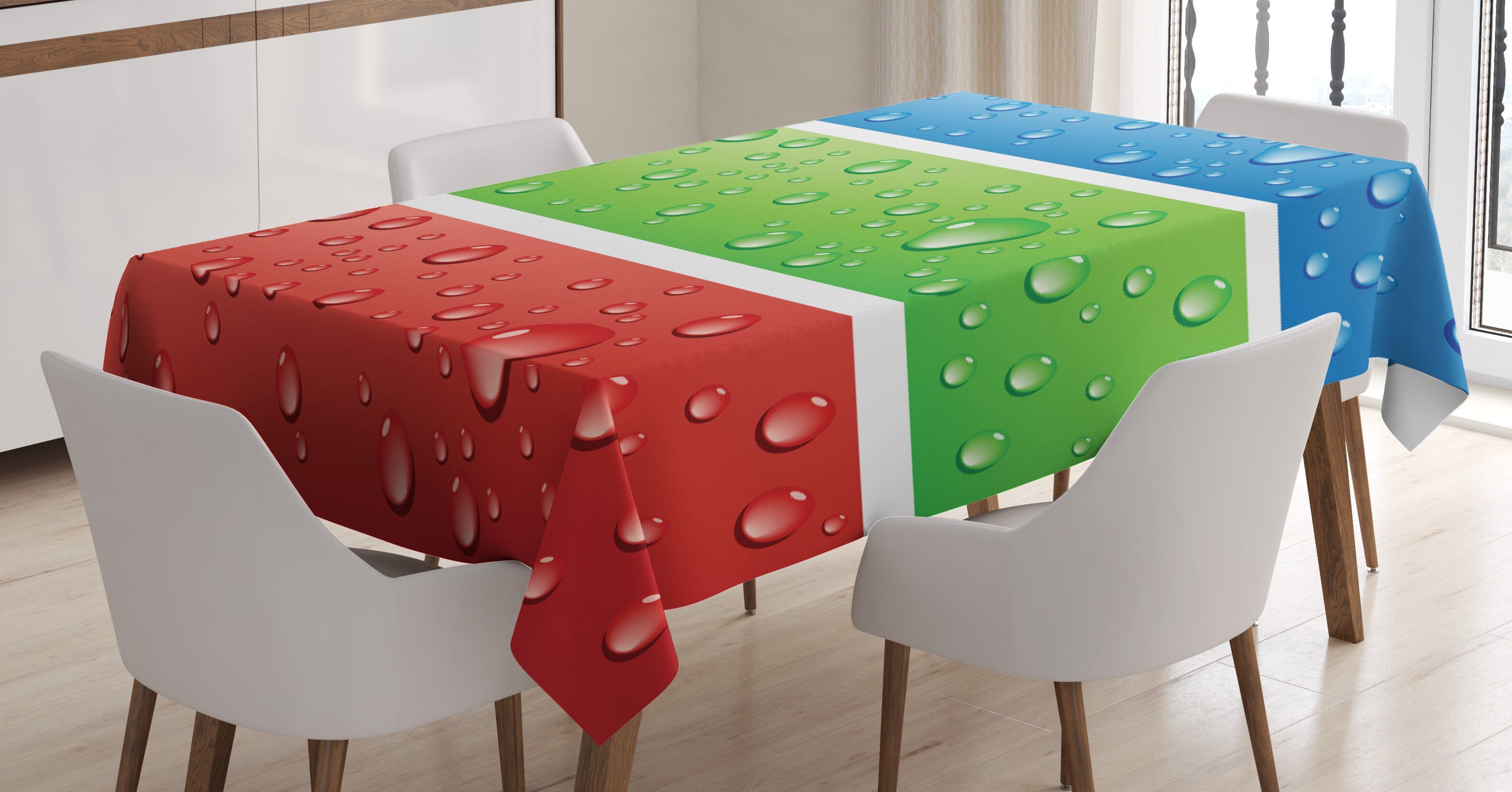 Abakuhaus Tischdecke Farbfest Waschbar Für den Außen Bereich geeignet Klare Farben, Modern Wasser-Tropfen auf einem Kunststoff