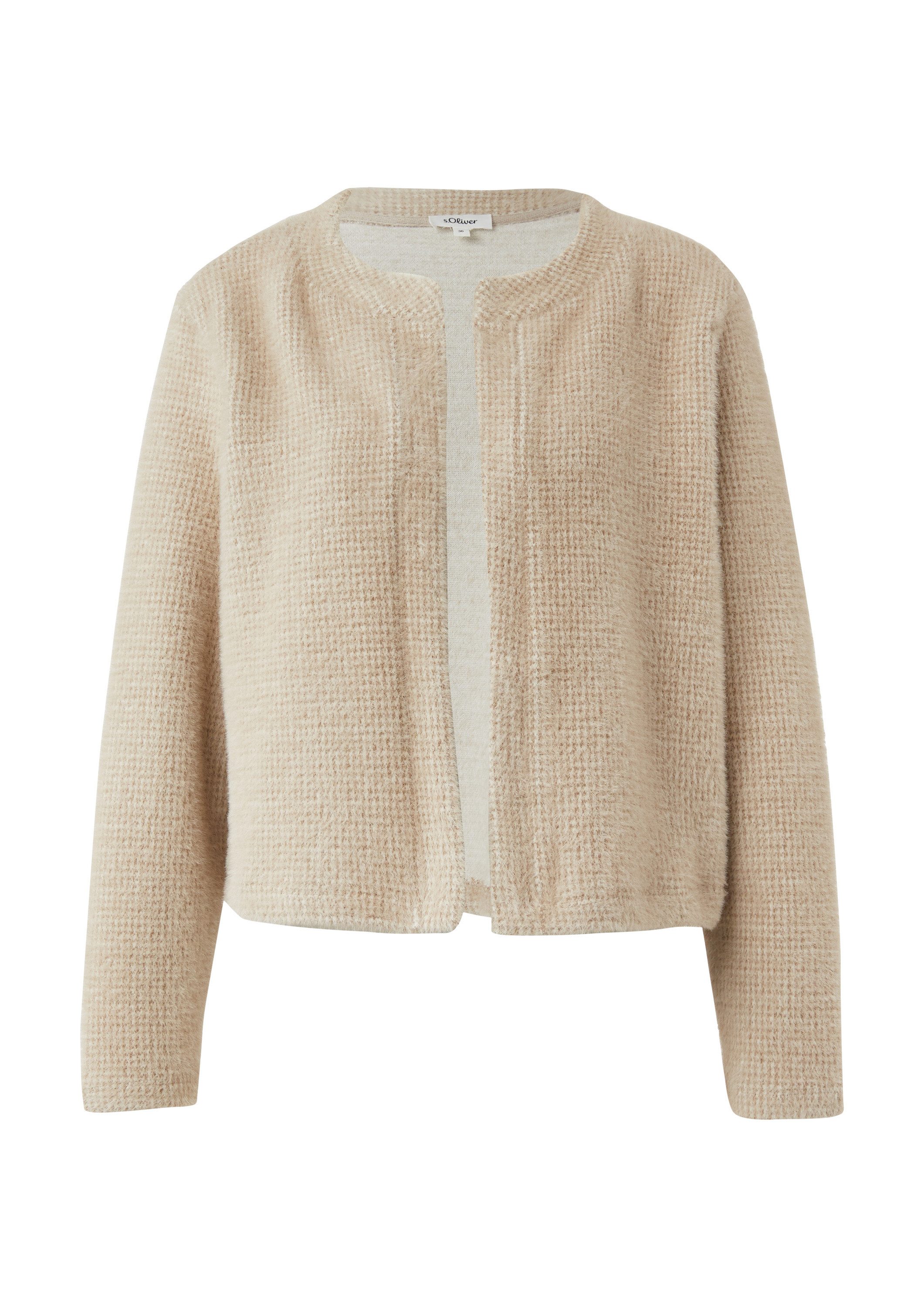 s.Oliver Sweatjacke Sweatshirt Jacke Flauschige Sweatshirt-Jacke mit Muster günstig online kaufen