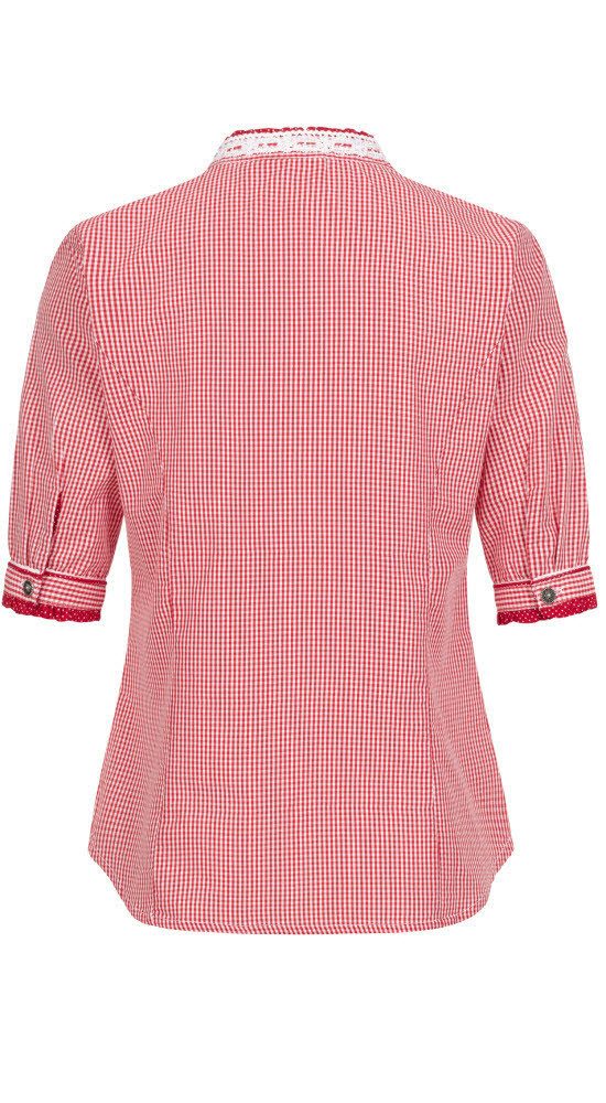 Nübler Dirndlbluse Trachtenbluse kurzar Sandy in Rot günstig online kaufen