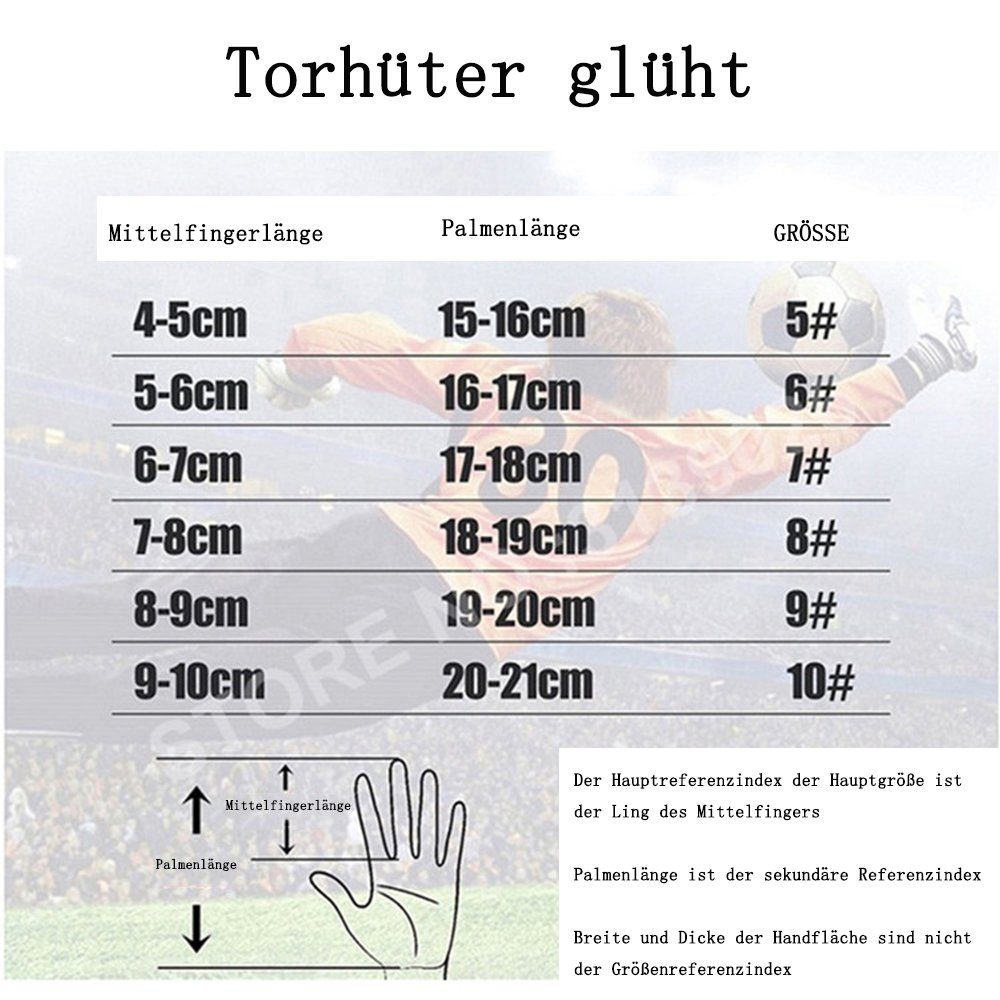 GelldG Torwarthandschuhe Fußball-Torwarthandschuhe Fußball-Torwart-Kit Kinder schwarz(7#)‎‎
