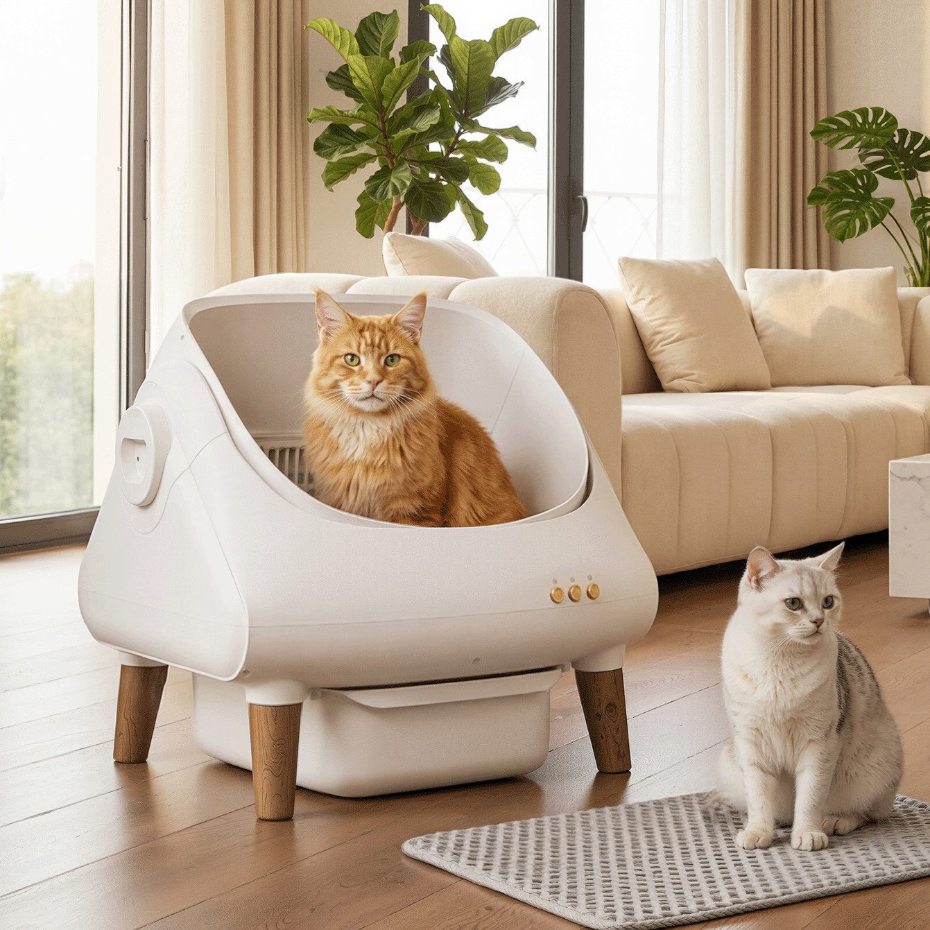 HOMALL Katzentoilette katzenklo selbstreinigend