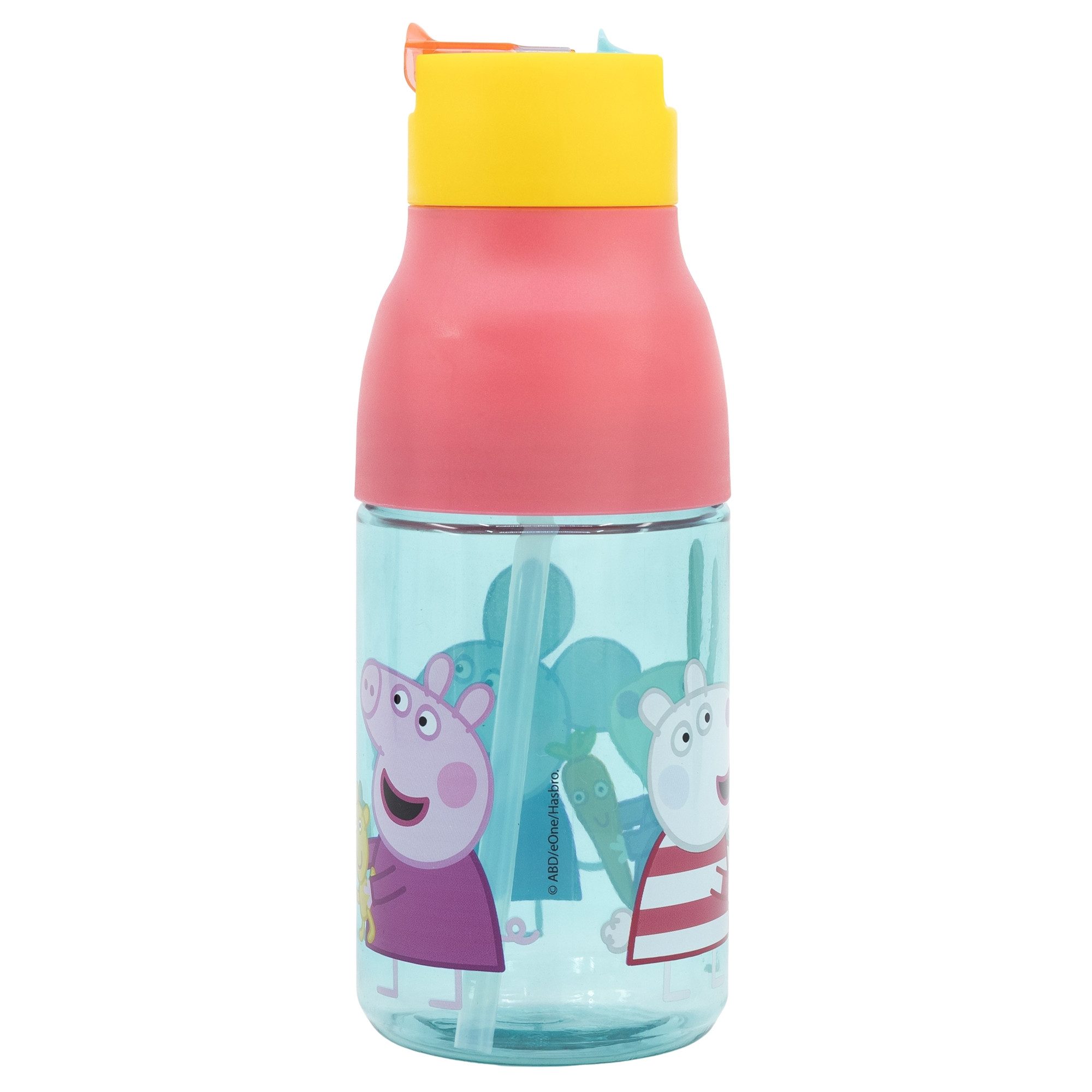 Peppa Pig Trinkflasche Peppa Pig Wutz Sportflasche Wasserflasche Flasche Halm 420 ml