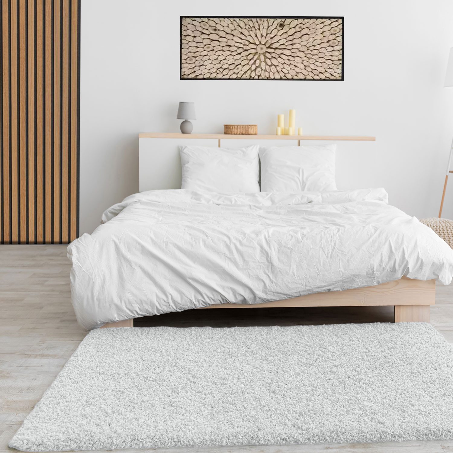 Vimoda Hochflor-Teppich Shaggy Wohnzimmer Läufer, Rund, Höhe: 30 mm, Wohnzimmer Teppich, Schlafzimmer, langflor, Einfarbig Dunkel Farbe