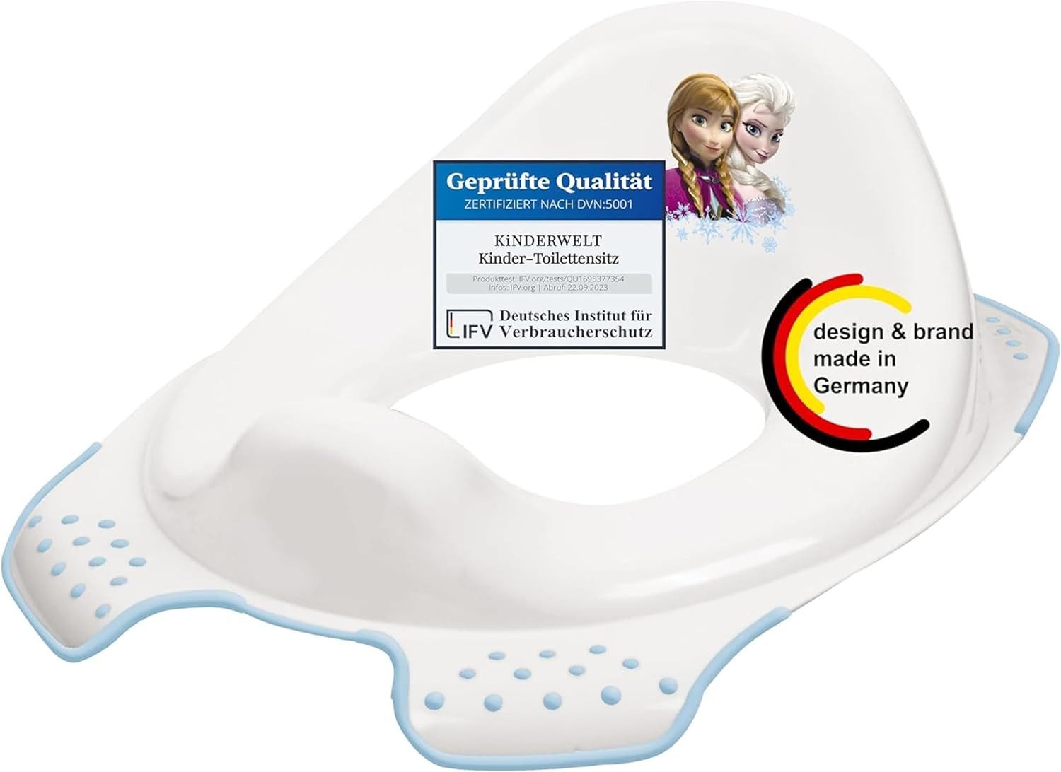KiNDERWELT Töpfchen Premium Kinder-Toilettensitz Disney Frozen weiß für Kinder stabiler, Anti-Rutsch-Funktion