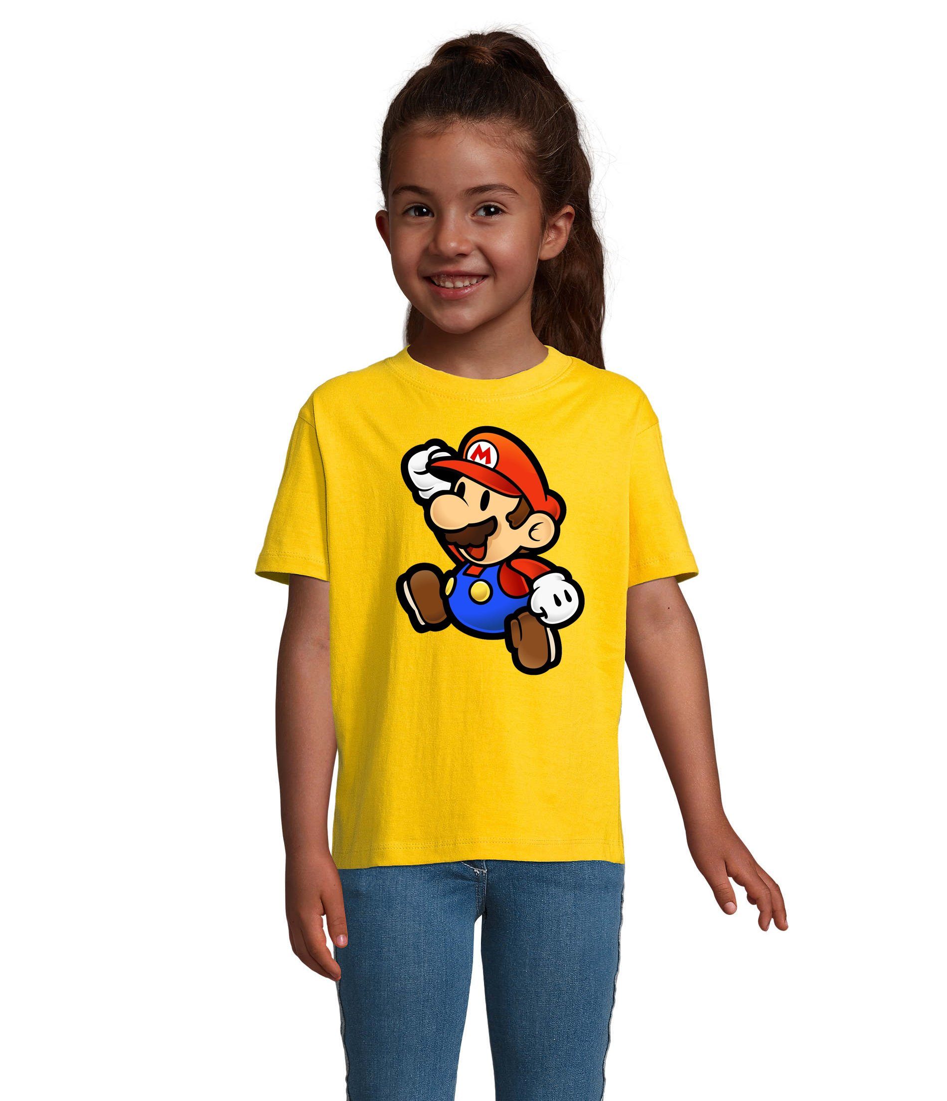 Luigi in Mädchen Gaming Blondie vielen Nintendo & & T-Shirt Gelb Yoshi Jungen Mario Super Kinder Farben Brownie
