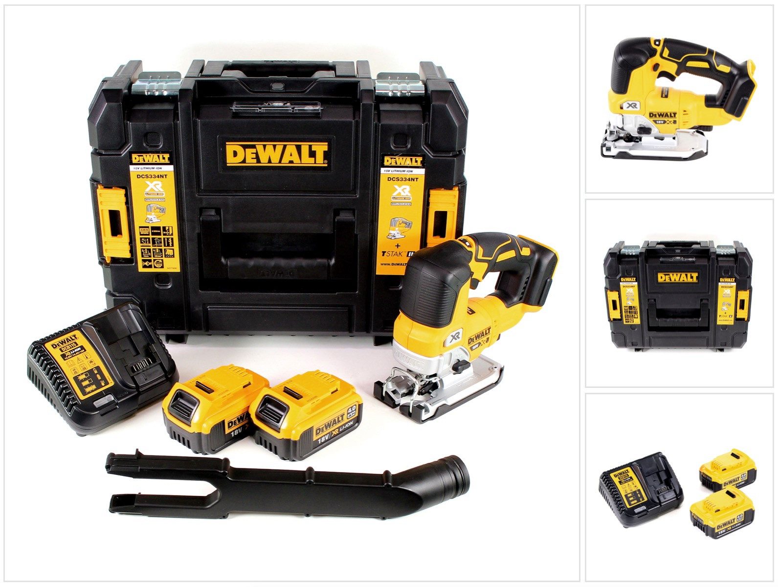 DeWalt Stichsäge DCS 334 M2 Akku Pendelhub Stichsäge 18V Brushless + 2x Akku 4,0Ah + L