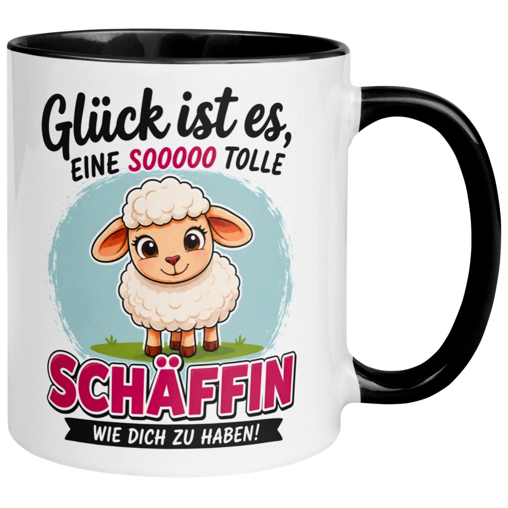 Momentals Tasse Beste Chefin Geschenk – „Glück ist es eine Schäffin wie dich zu haben“, Gratis Versand · Links-&Rechtshänder · Spülmaschinenfest