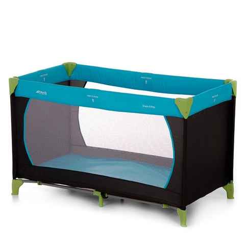 Hauck Baby-Reisebett Dream'n Play - Waterblue, Baby Kinder Reisebett 120 x 60 cm bis 15 kg faltbar mit Tasche