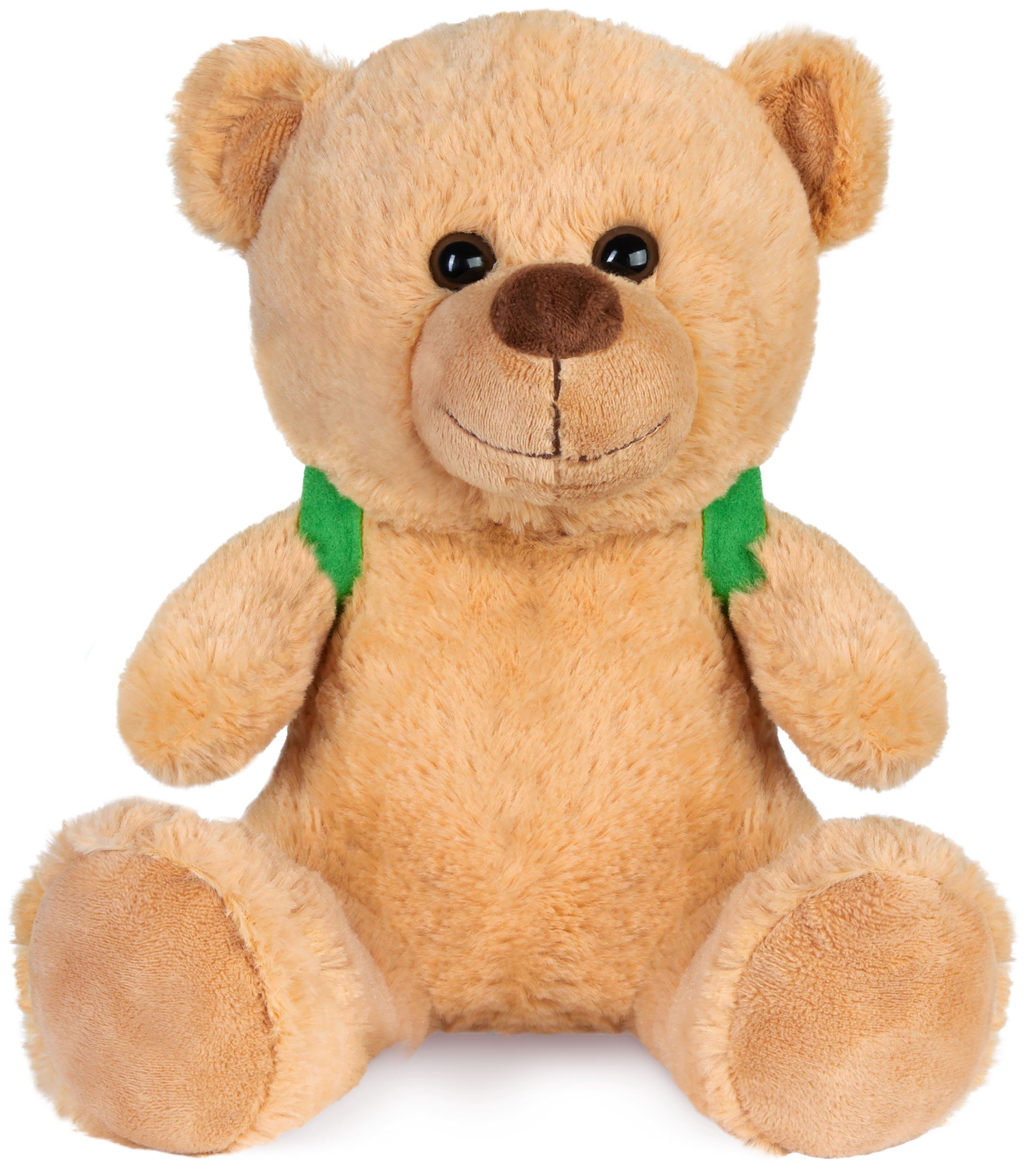BRUBAKER Kuscheltier Teddybär "Travel Buddy" - 25 cm Teddy Glücksbringer für Reisende (Plüschbär, 1-St., Stofftier mit Rucksack für Geldgeschenke), 25 cm Geschenk für Auslandsjahr, Reise oder Auslandssemester