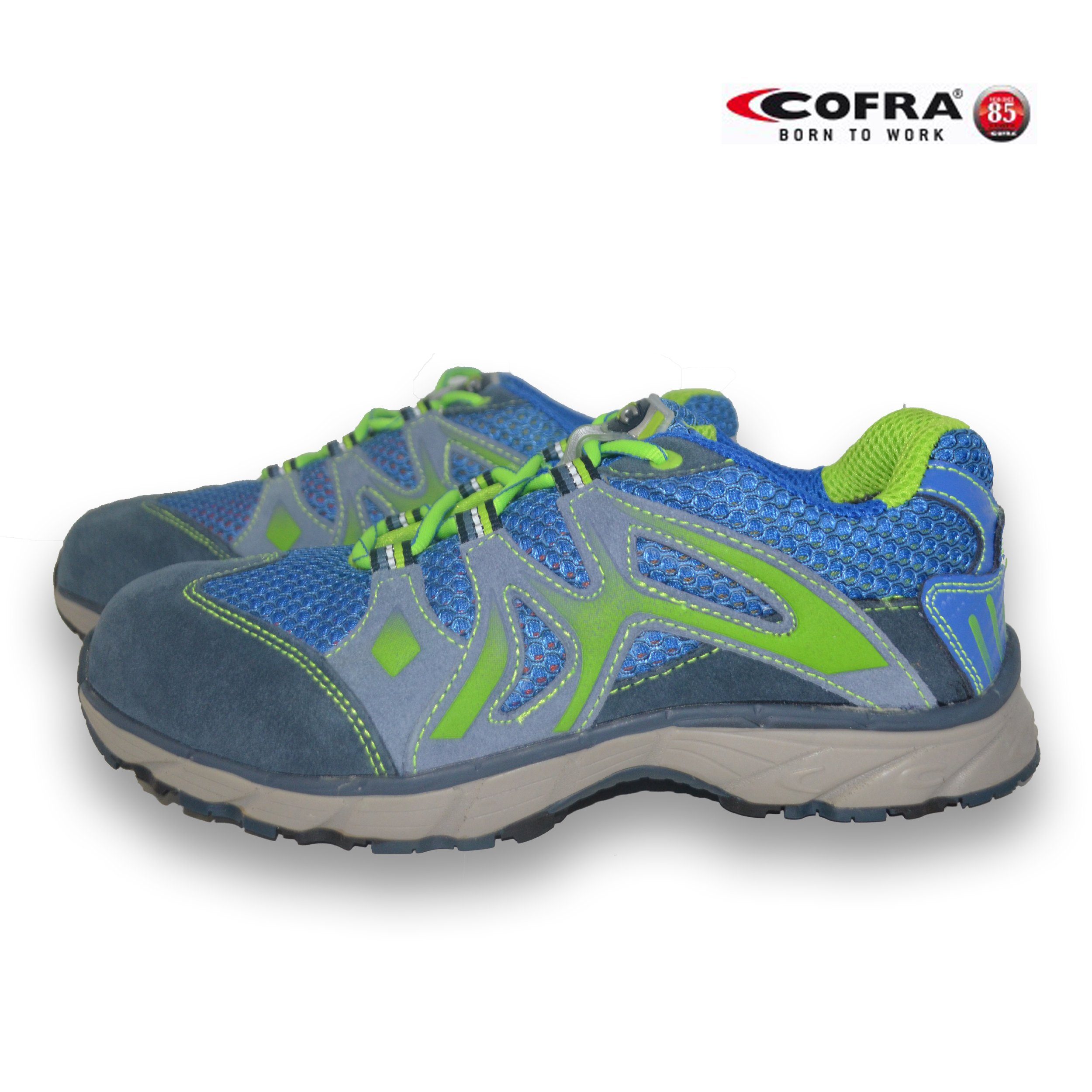 Cofra Sicherheitsschuhe New Dogville Blue S1 P SRC Sicherheitsschuh (1 Paar Sicherheitsschuhe + 2 Paar Arbeitshandschuhe) Kappe: Stahlkappe mit 200 J Zehenschutz