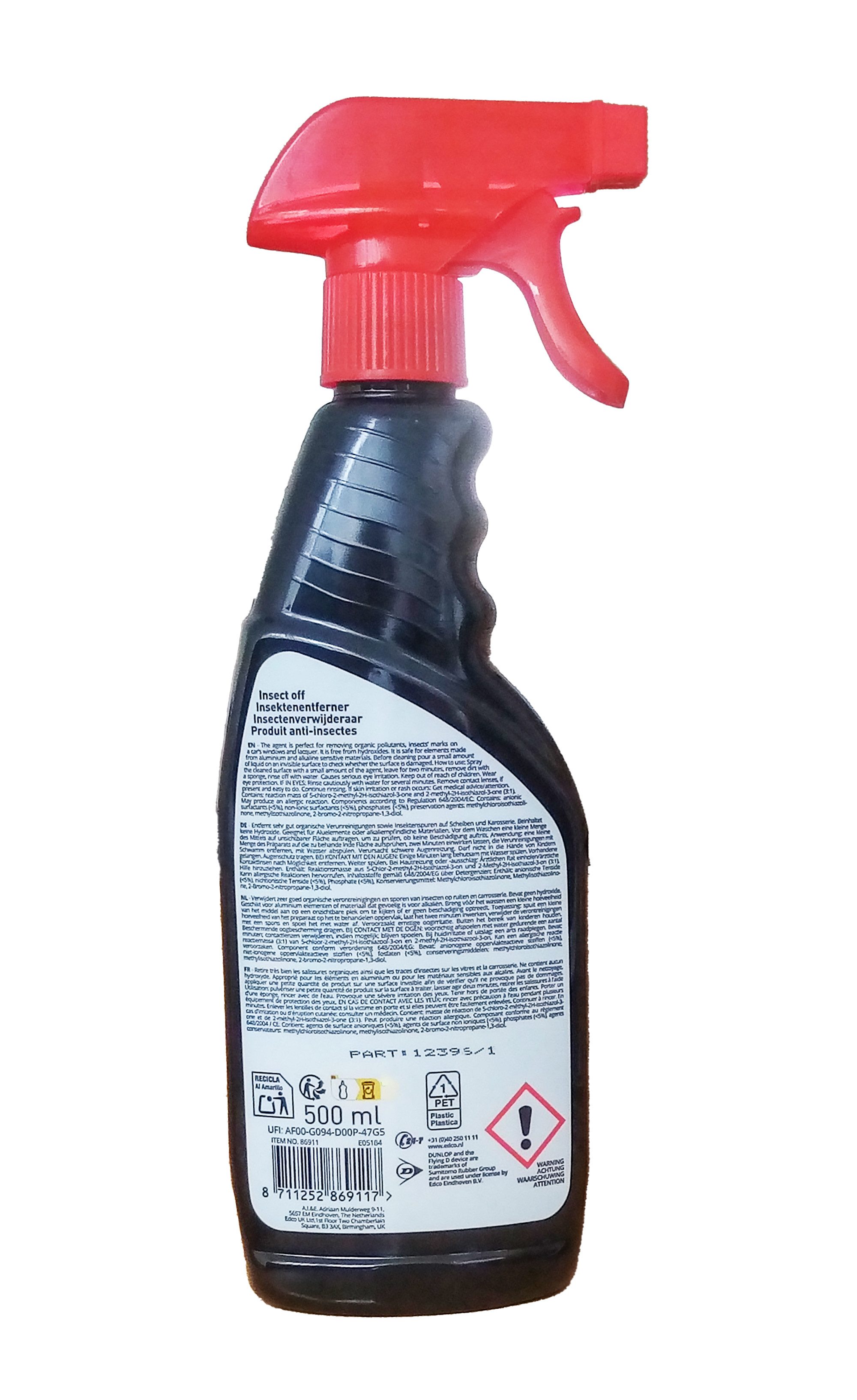 Dunlop INSEKTENENTFERNER 500ml Autopflege Insekten Entferner Reiniger 17 Insektenentferner (Lackschonend Auto Spray)