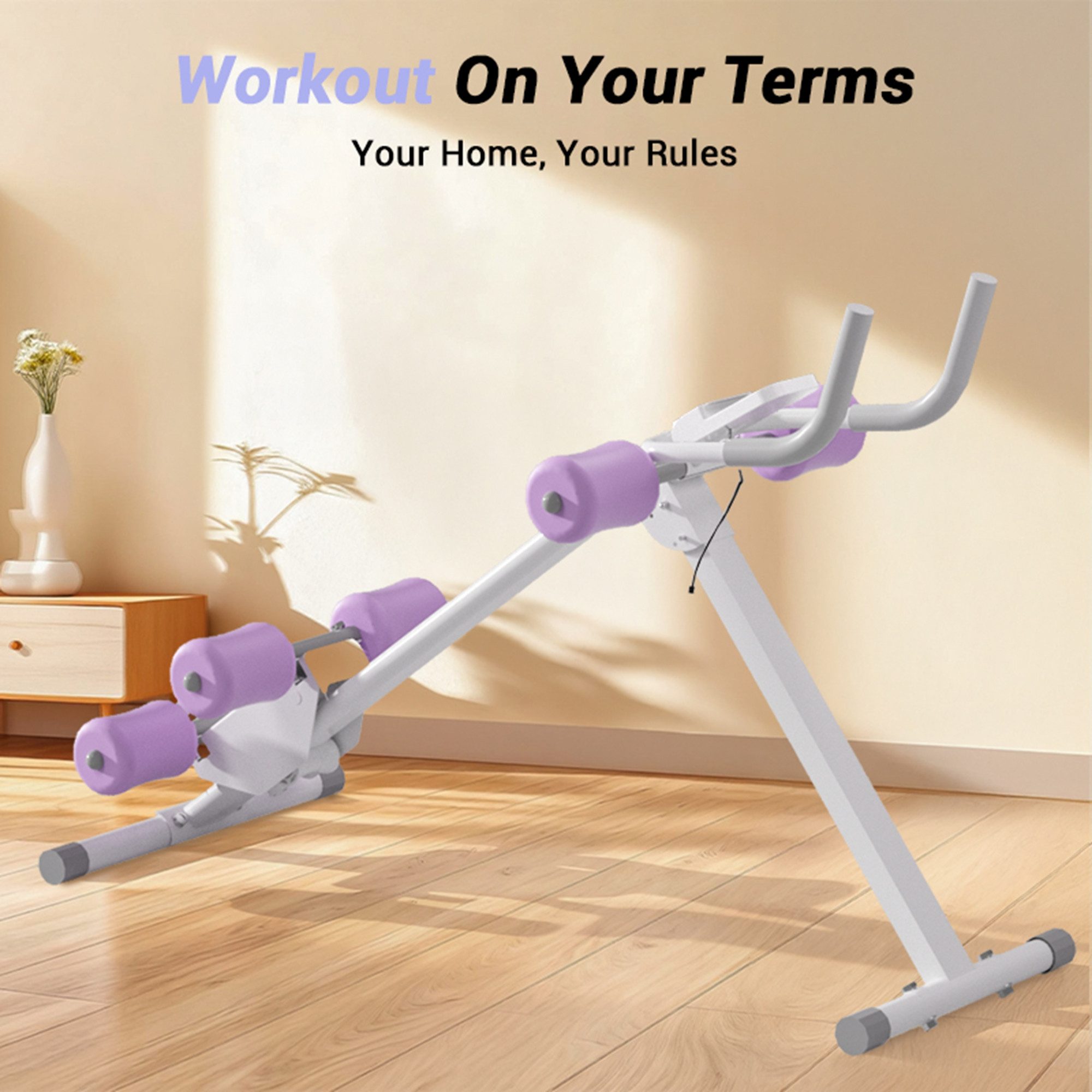 UMAY Bauchtrainer Home Bauchmuskeltrainer Faltbares Design (mit LED-Anzeige Core Trainer Multifunktionales Heimfitnessgerätfür Bauch-und GesäBmuskulatur)