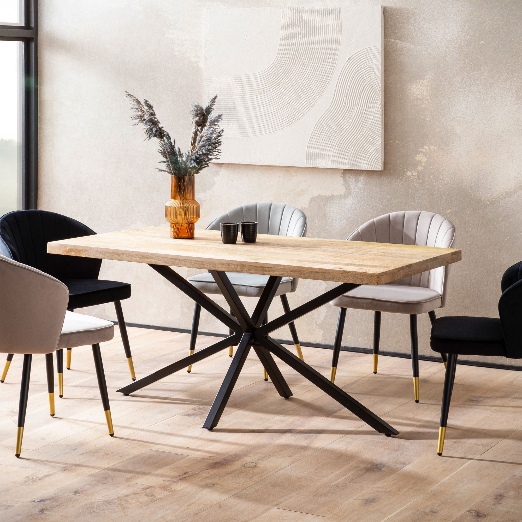 FINEBUY Esstisch Esszimmertisch Mango Massivholz Esstisch Küchentisch Indus günstig online kaufen