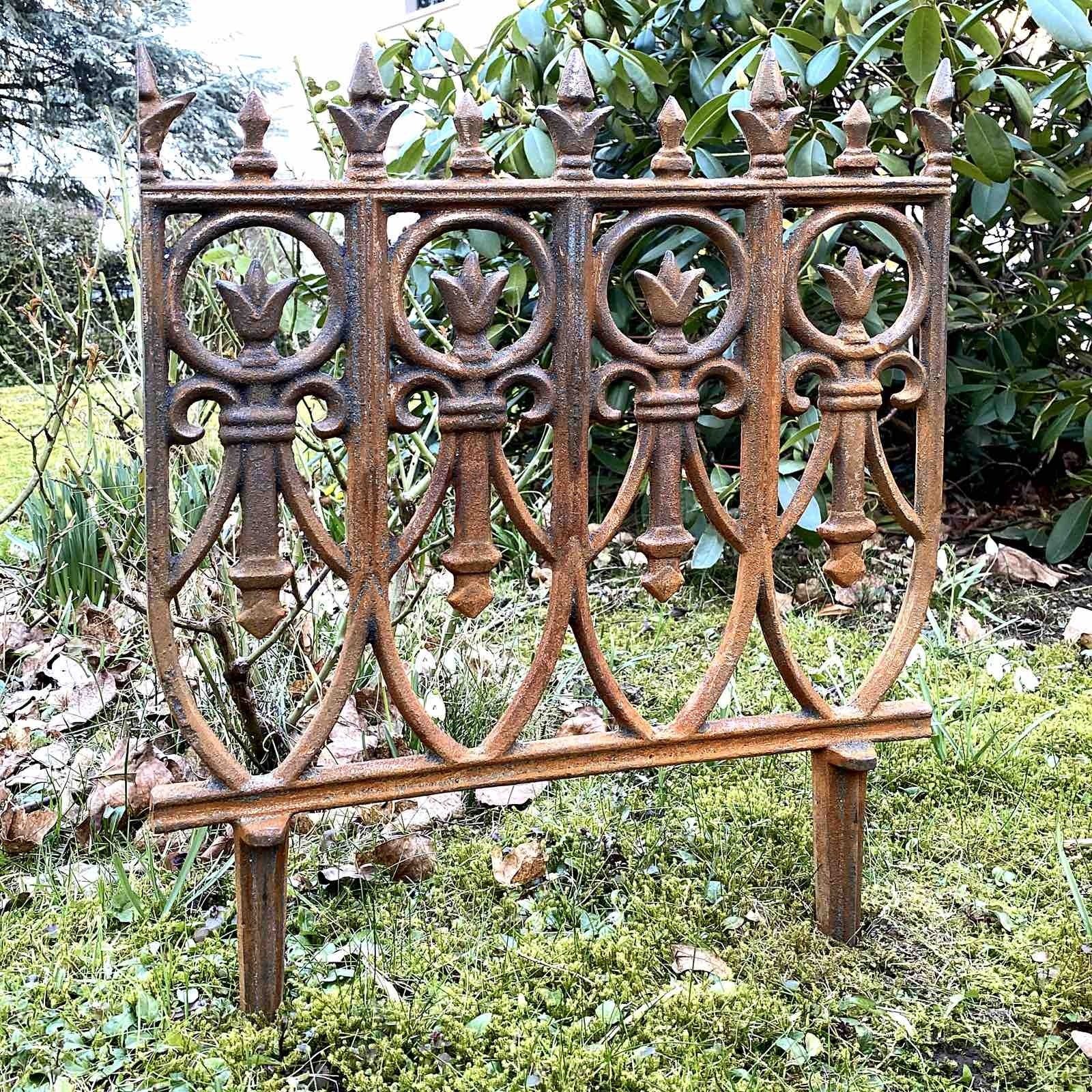 Rost Zaun Gartenstecker Antik-Stil 60cm Beetstecker Aubaho Eisen Garten Beeteinfassung