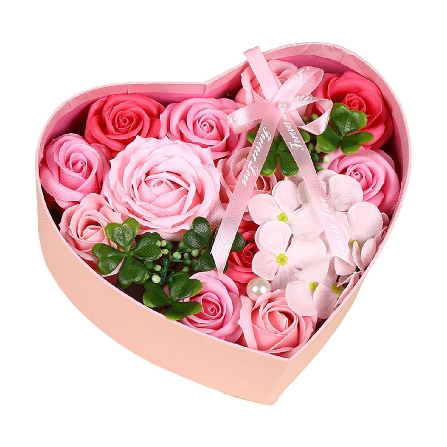 MAGICSHE Geschenkbox Seifenblume Kunstblume Herzförmig Geschenkbox